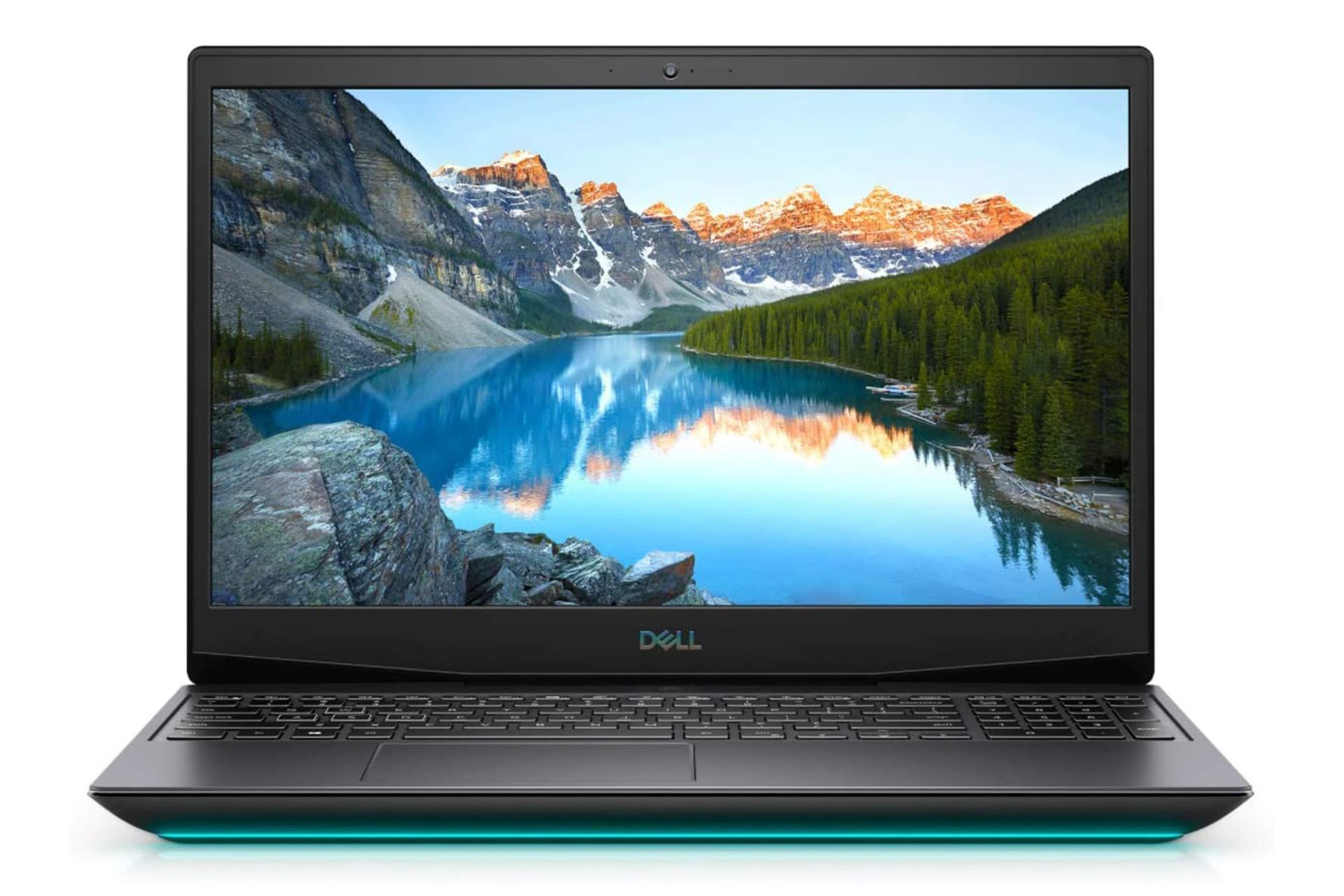 نمای جلو لپ تاپ اینسپایرون جی 5 5500 با صفحه روشن