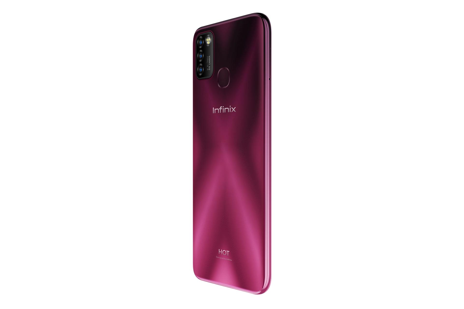 نمای راست پنل پشت گوشی موبایل هات 10 لایت اینفینیکس Infinix Hot 10 Lite قرمز