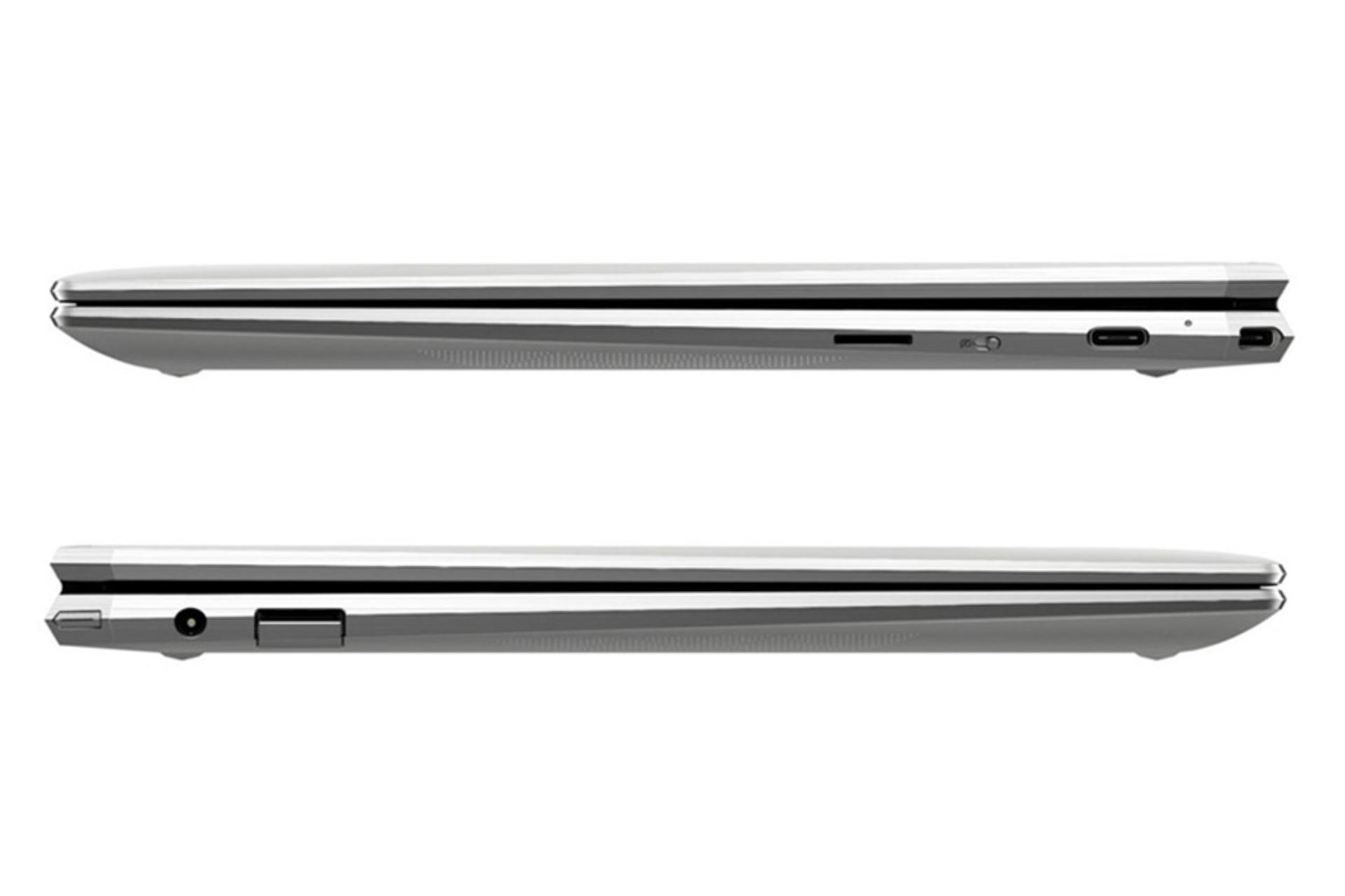 نمای کنار لپ تاپ اچ پی اسپکتر X360 13T AW000 در حالت بسته