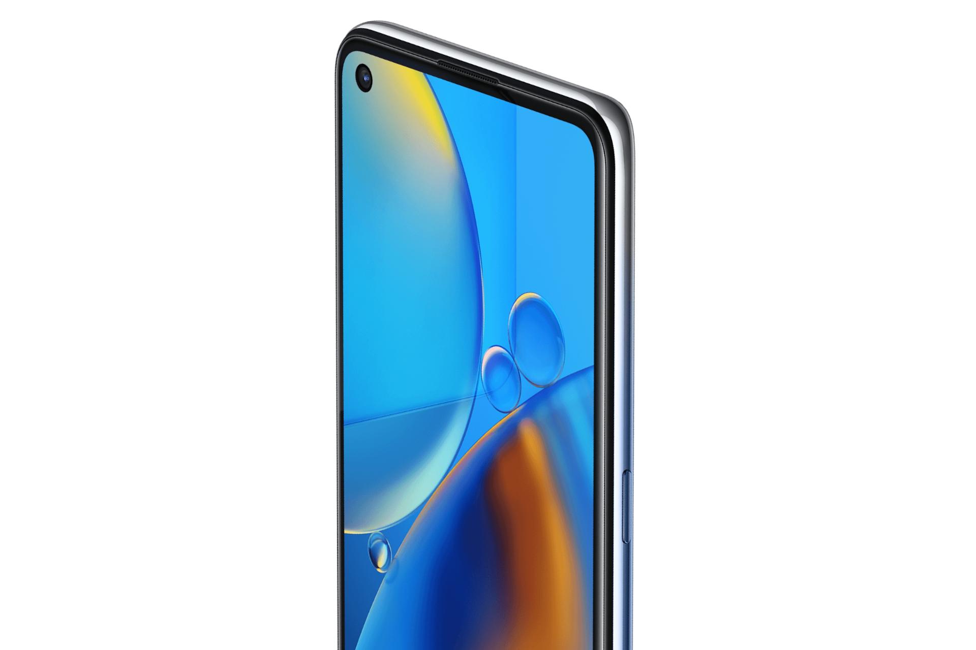 نمای راست پنل جلو گوشی موبایل ای 74 اوپو Oppo A74 آبی