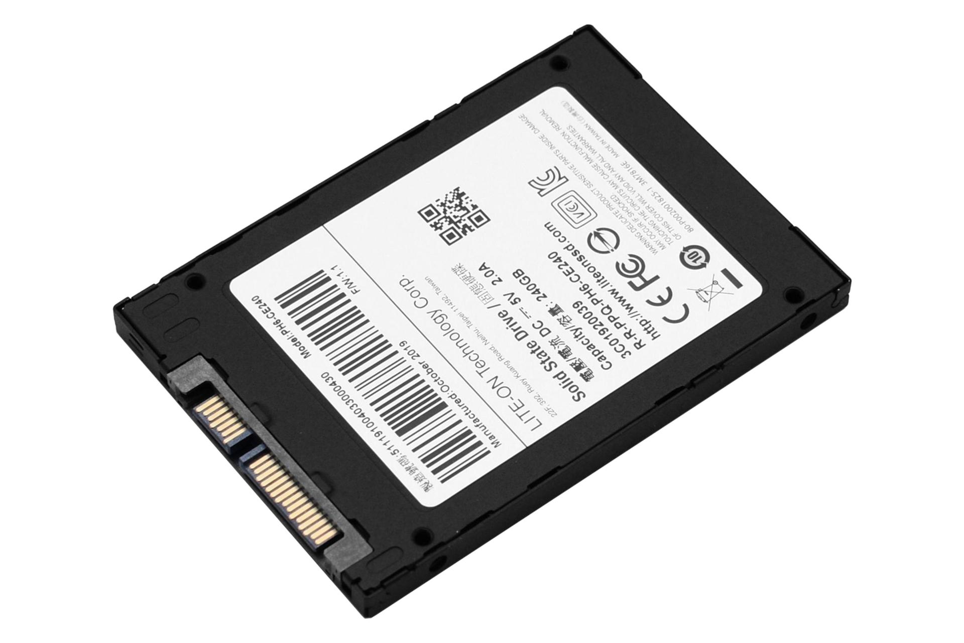 پشت SSD لایت آن LiteOn MU3 SATA 2.5 Inch 240GB ظرفیت 240 گیگابایت