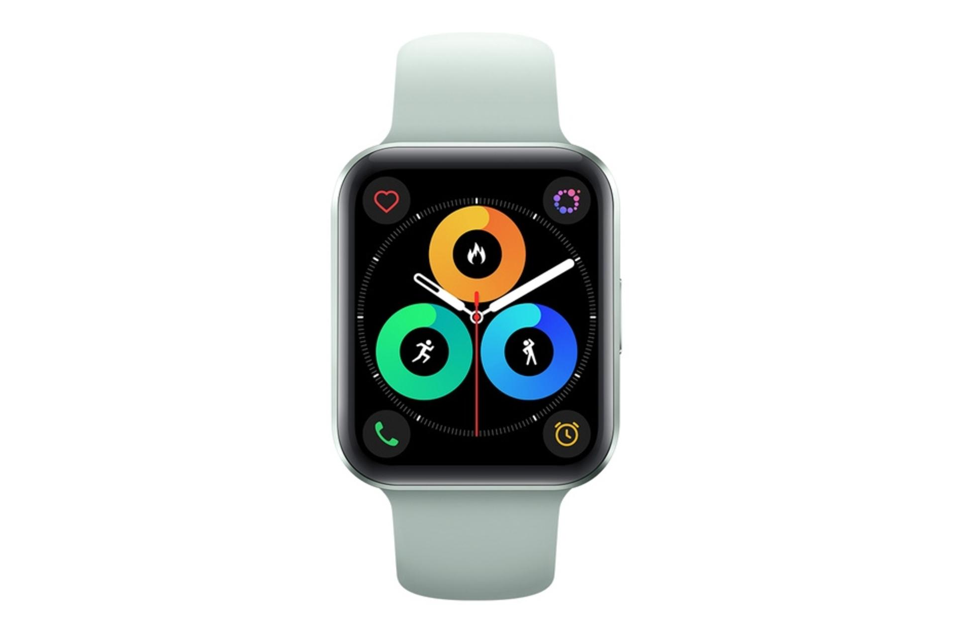 نمای روبرو ابزار پوشیدنی میزو واچ Meizu Watch آبی روشن
