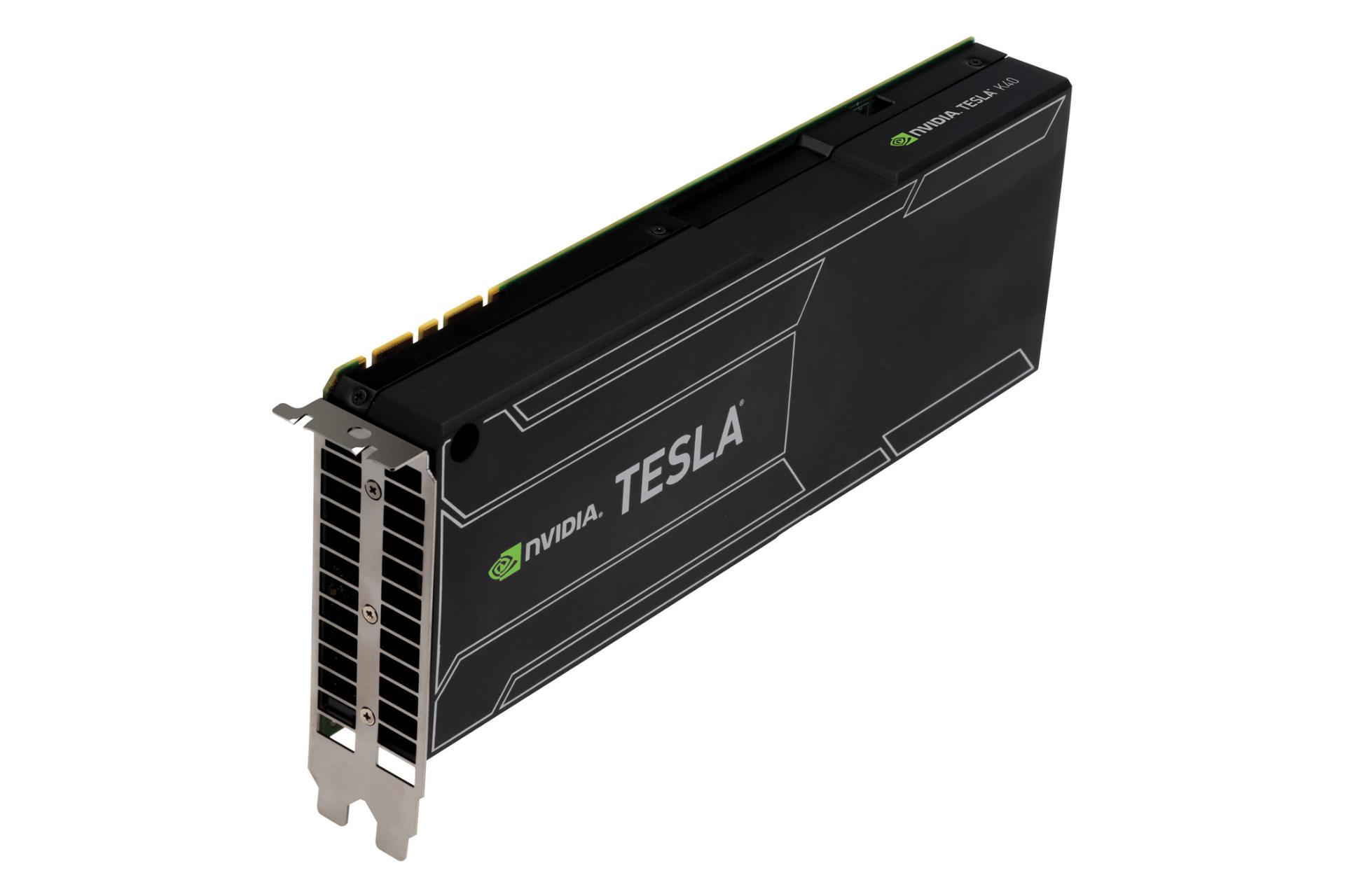 نمای جلو زاویه دار کارت گرافیک انویدیا تسلا کی 40