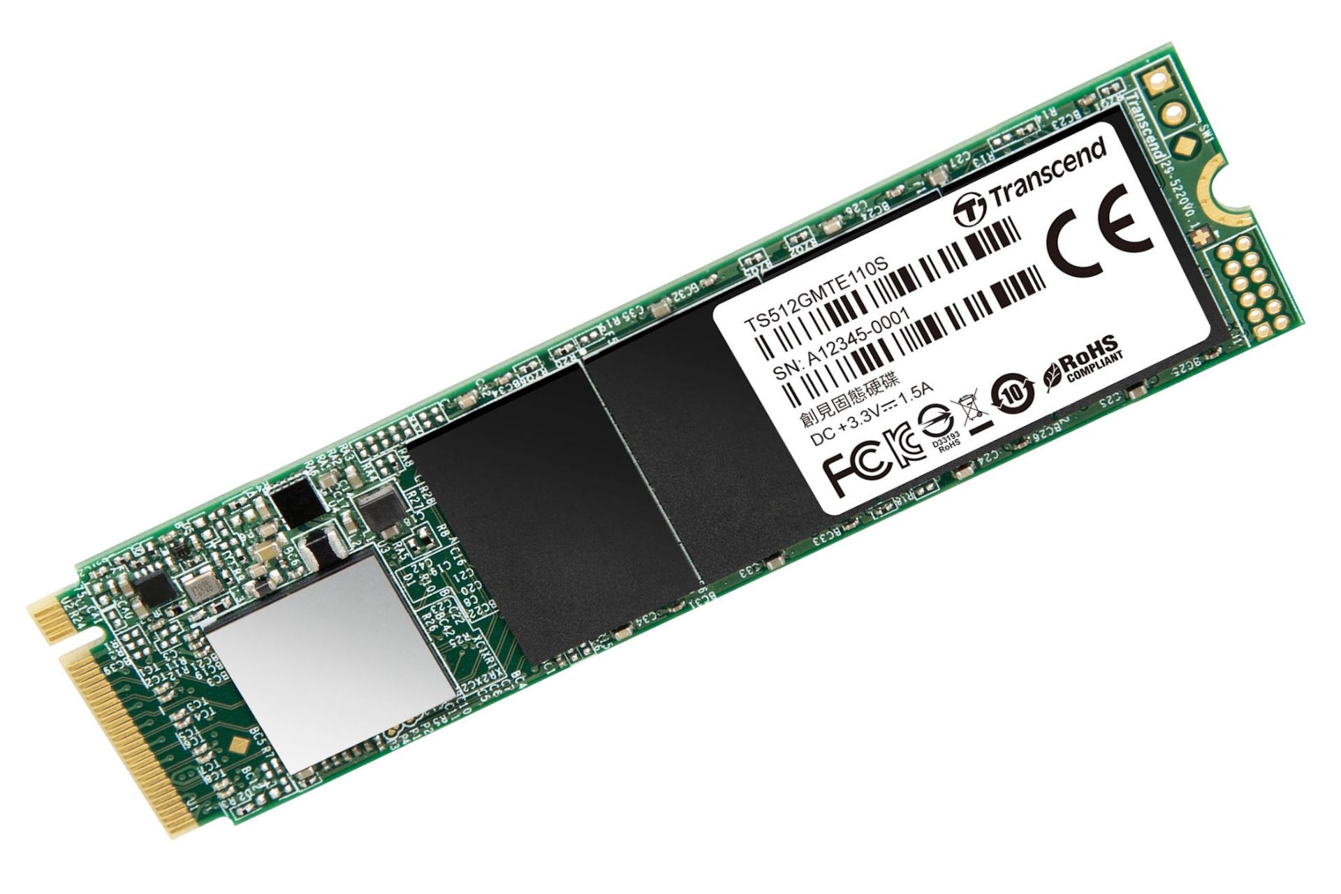 نمای چپ SSD ترنسند Transcend 110S NVMe M.2 512GB ظرفیت 512 گیگابایت