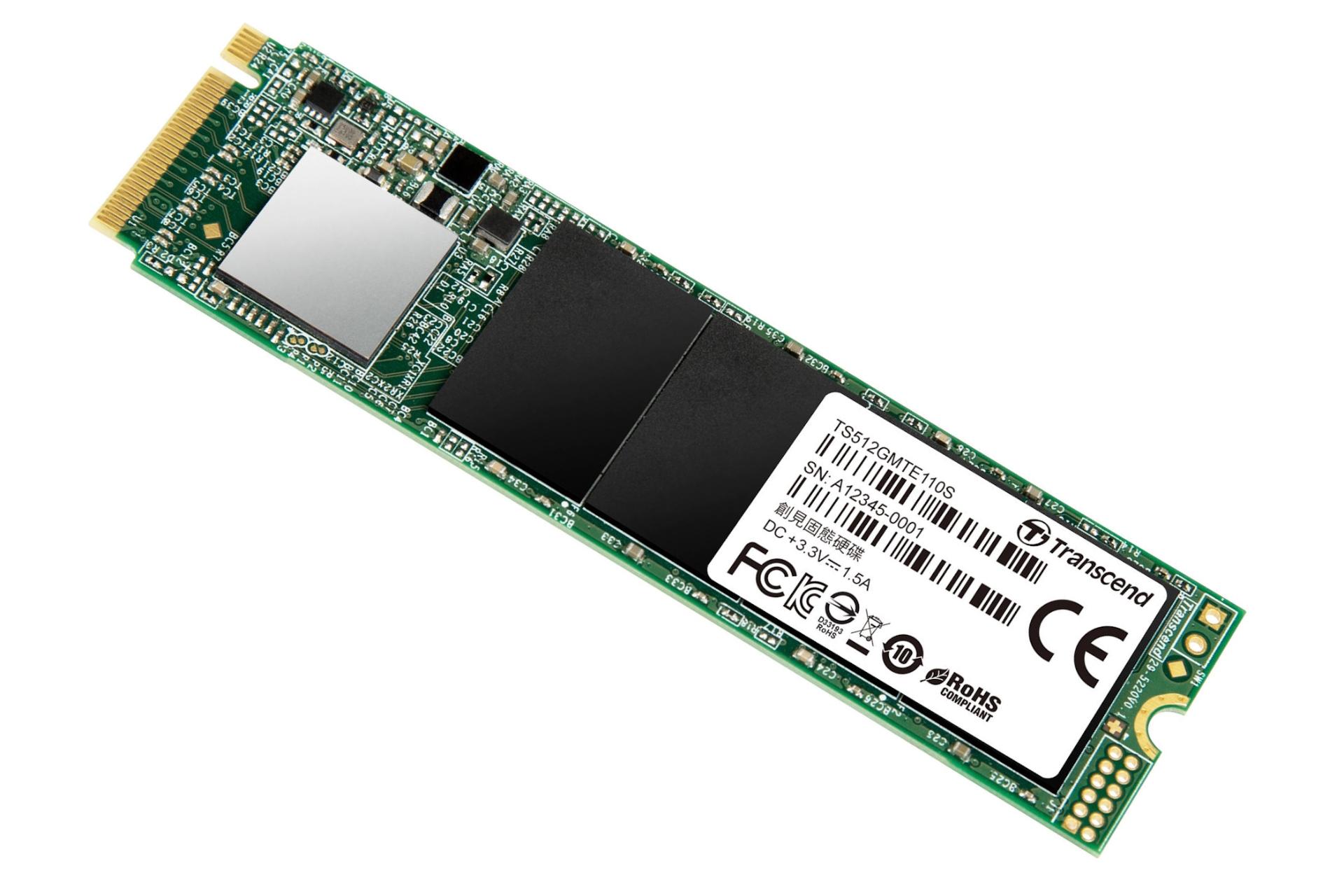 نمای راست SSD ترنسند Transcend 110S NVMe M.2 512GB ظرفیت 512 گیگابایت