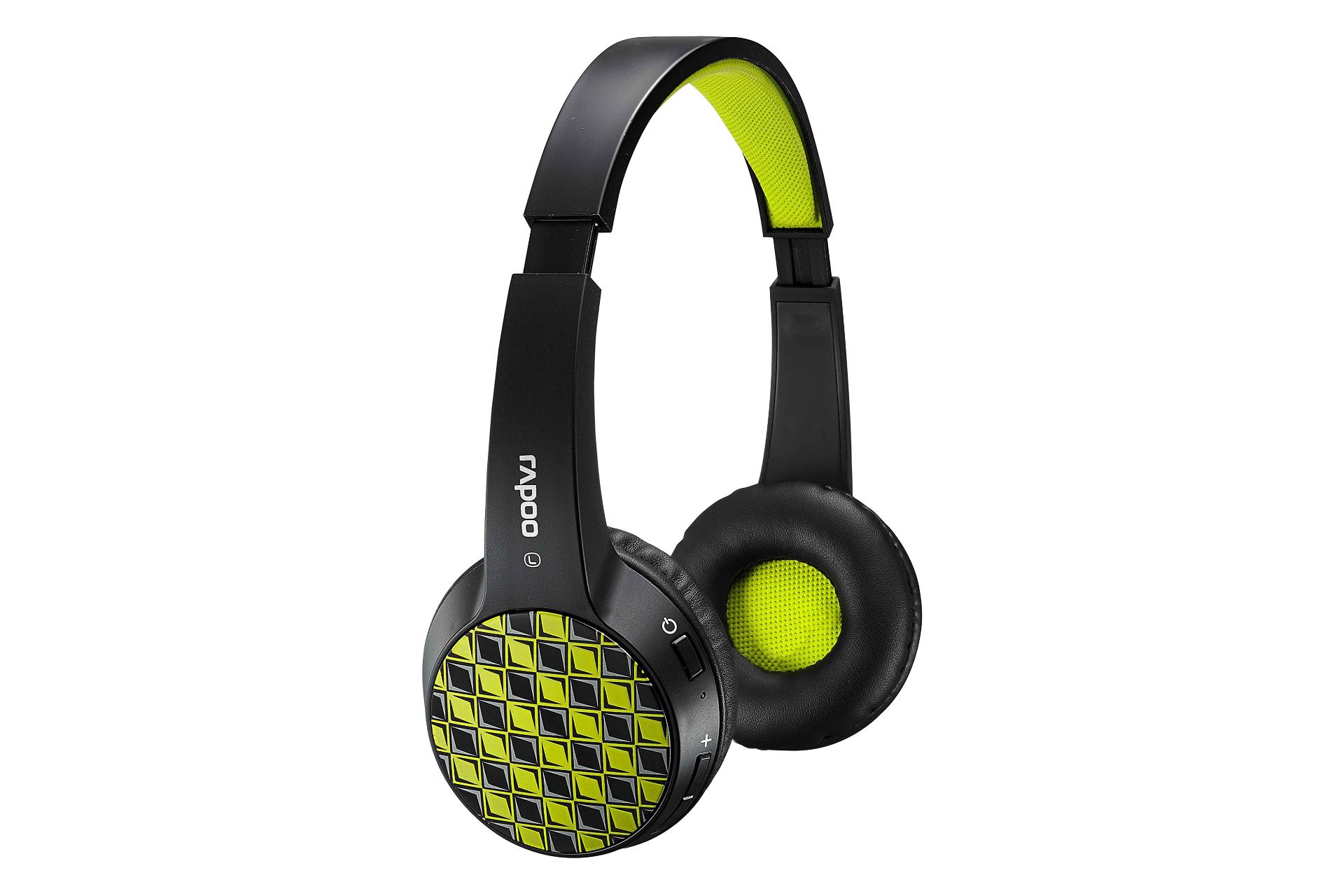 نمای راست هدفون بی سیم رپو Rapoo S100 مشکی و زرد