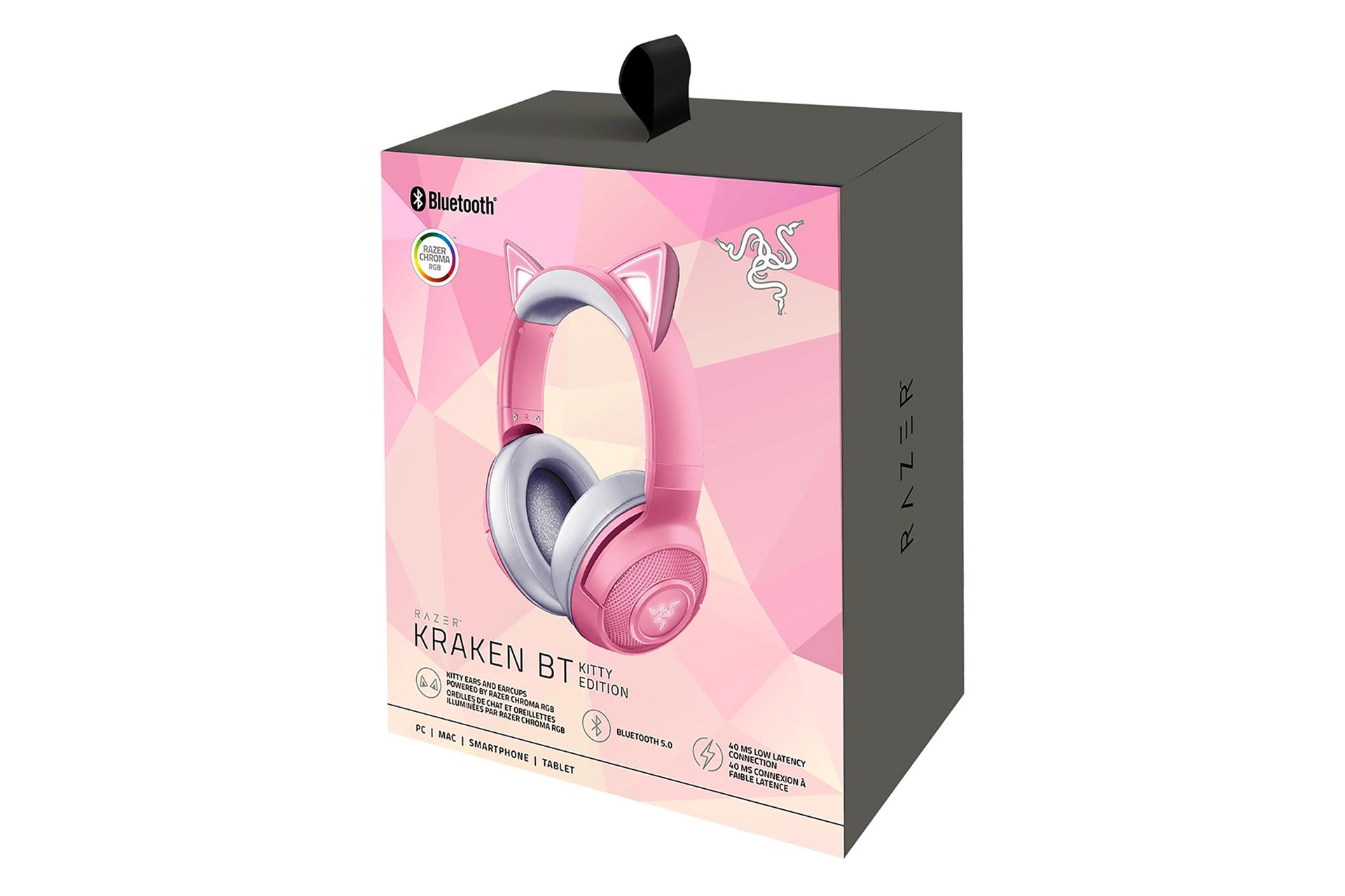 جلوی جعبه هدست گیمینگ ریزر کراکن BT نسخه کیتی Razer Kraken BT Kitty Edition