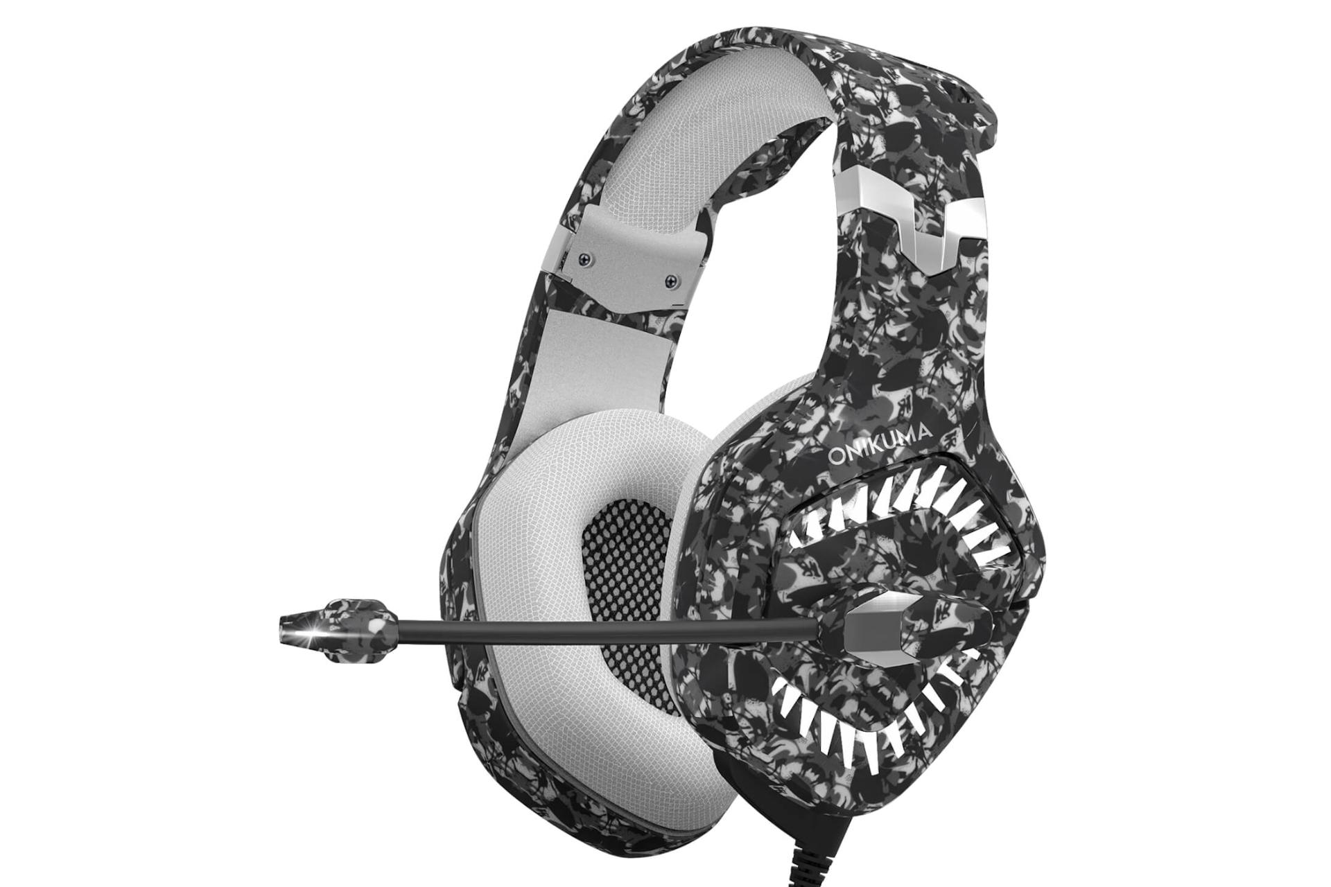 هدست گیمینگ اونیکوما K1B پرو Onikuma K1B Pro پلنگی خاکستری