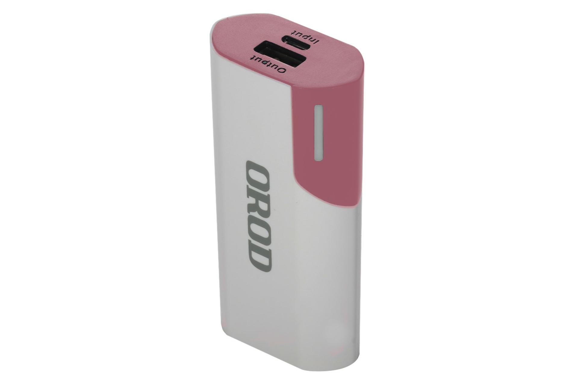 پاور بانک ارد Orod OP-52PA 5200mAh با ظرفیت 5200 میلی‌آمپر ساعت صورتی
