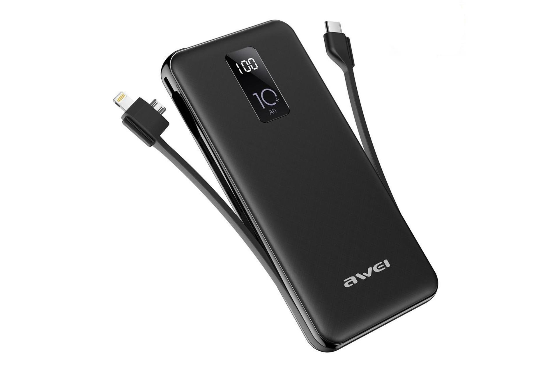 پاور بانک آوی Awei P8K 10000mAh با ظرفیت 10000 میلی‌آمپر ساعت