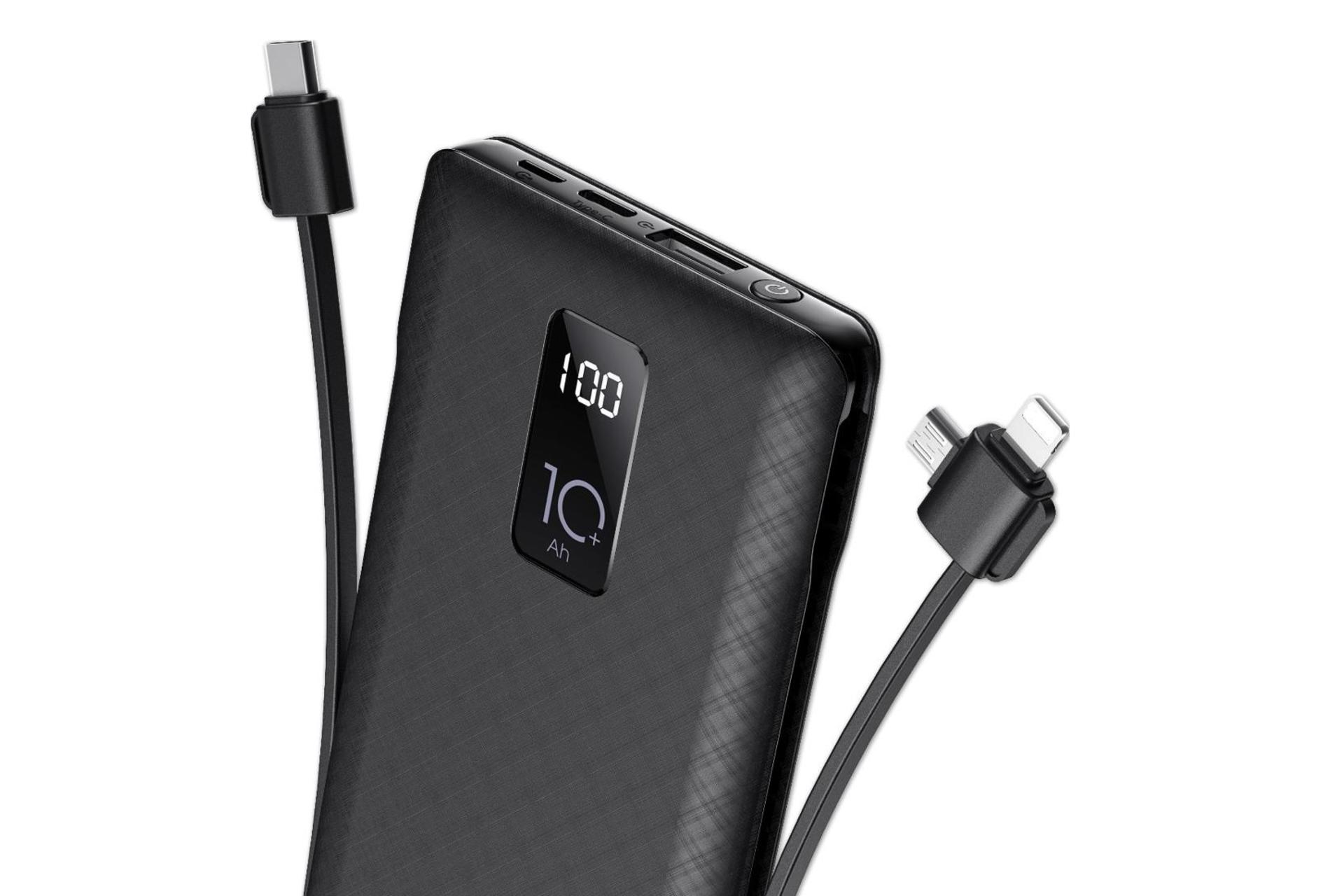 درگاه پاور بانک آوی Awei P8K 10000mAh با ظرفیت 10000 میلی‌آمپر ساعت مشکی