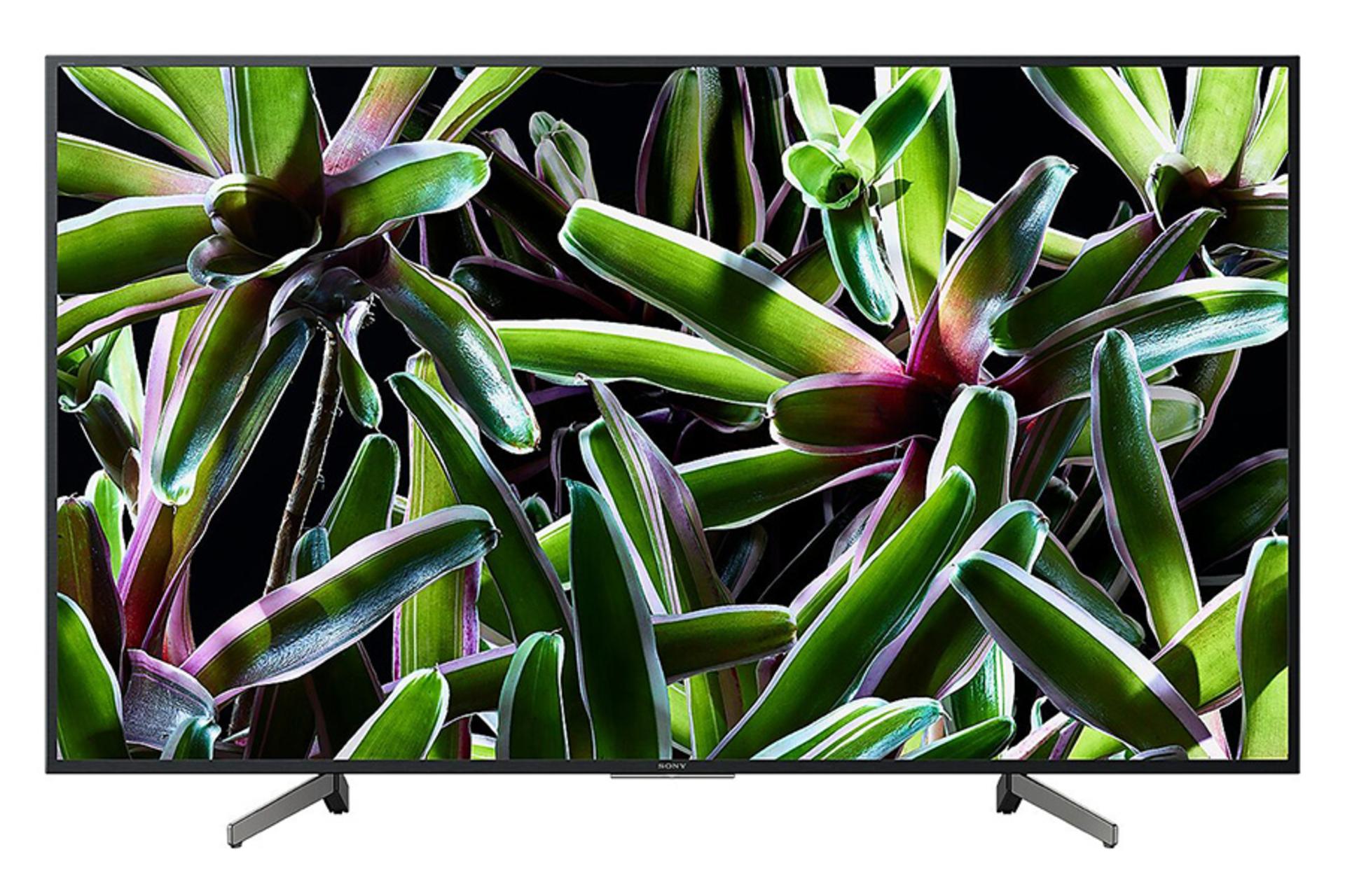 نمای جلو تلویزیون سونی X7000G مدل 55 اینچ با صفحه روشن