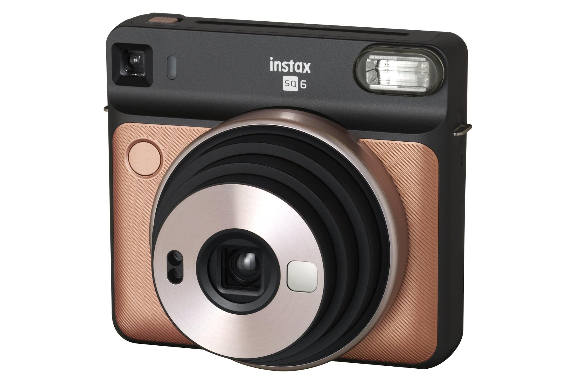 نمای راست دوربین عکاسی فوجی فیلم اینستاکس FUJIFILM Instax Square SQ6 طلایی