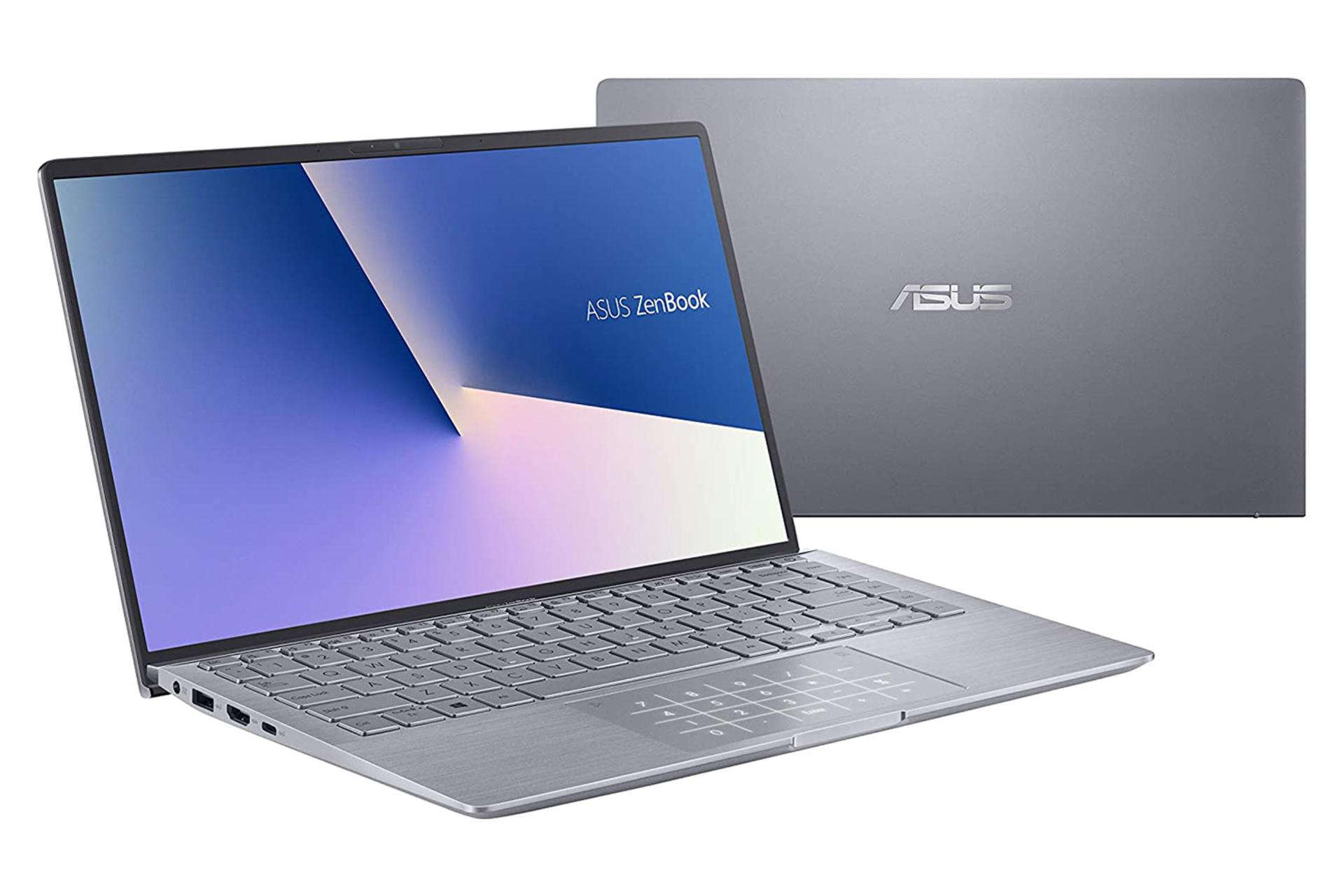 نمای نیمرخ لپ تاپ ایسوس ذن بوک 14 UM433IQ رنگ سیلور