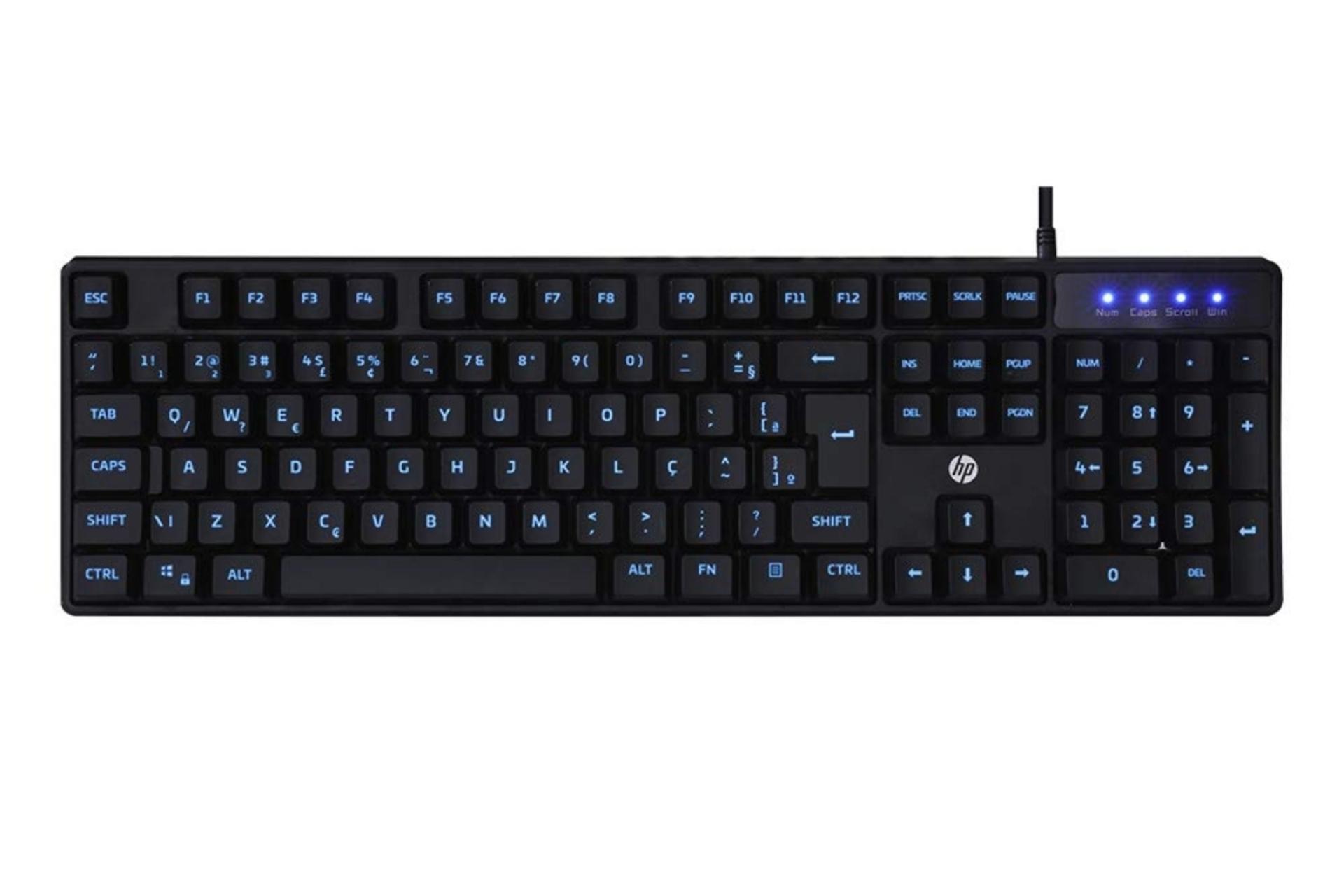 نمای جلو کیبورد گیمینگ HP K300