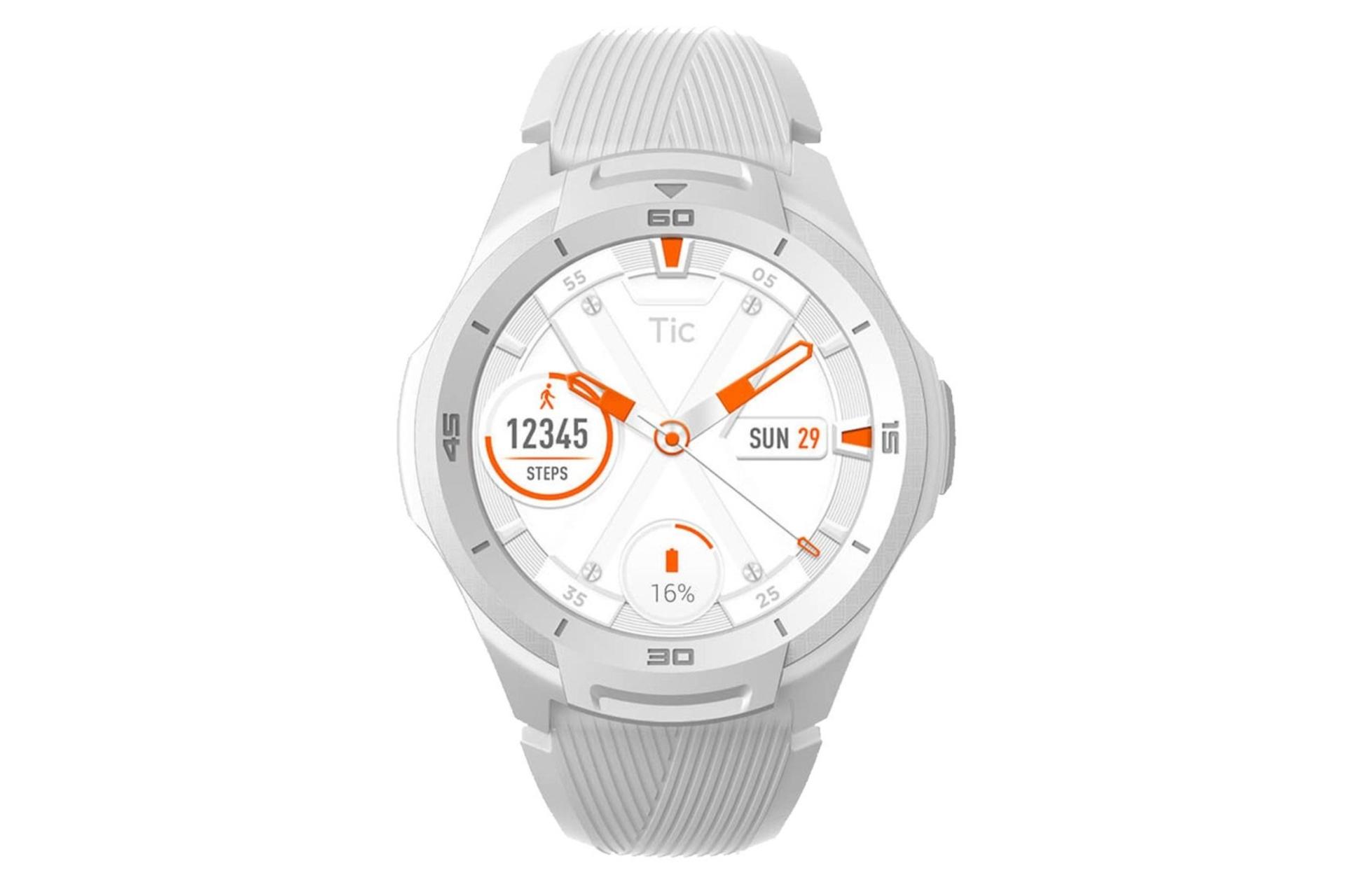 نمای روبرو اسمارت واچ تیک واچ اس 2 موبوی Mobvoi TicWatch S2 سفید