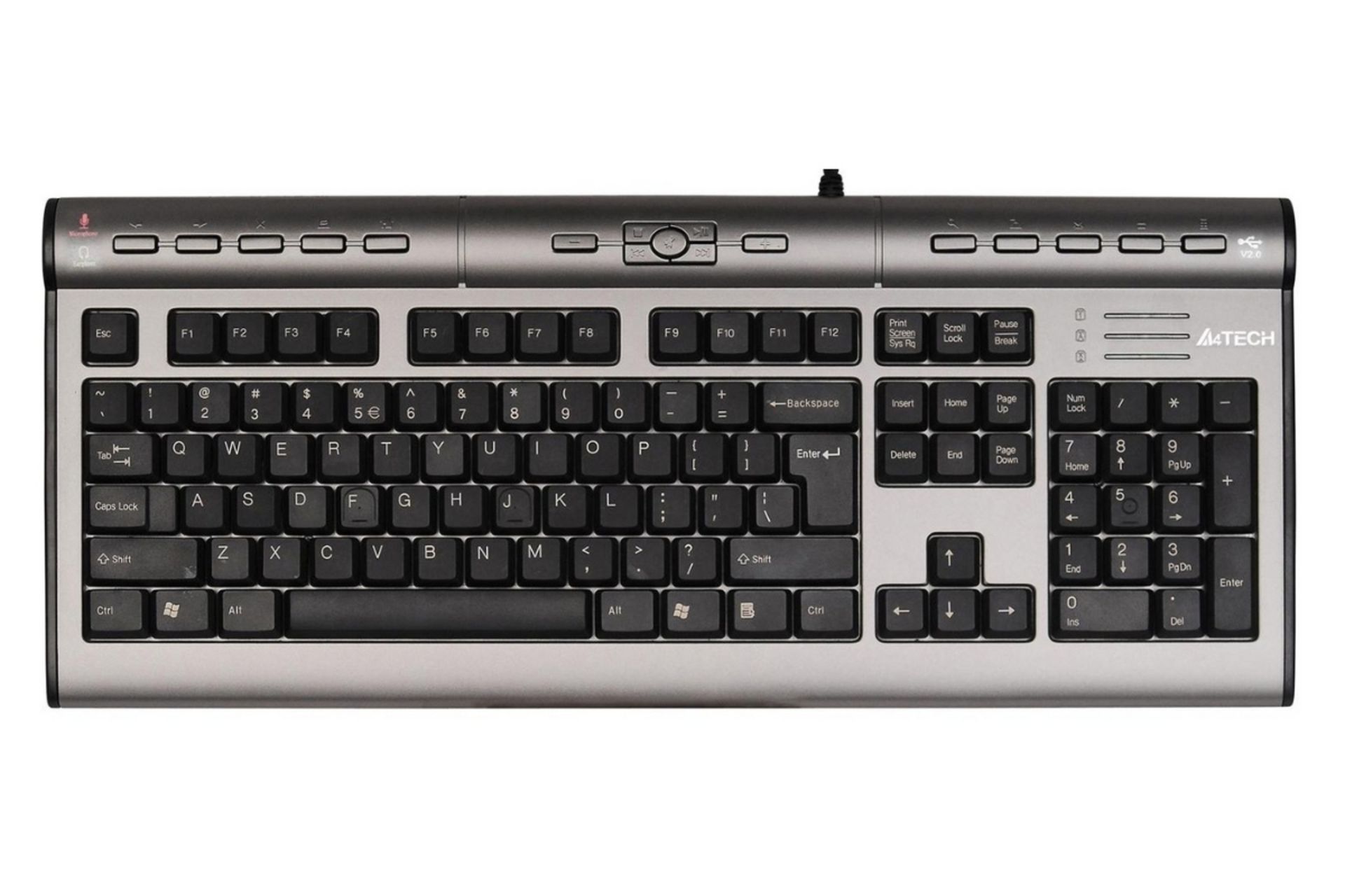 رنگ نقره ای کیبورد A4Tech KL-7MUU