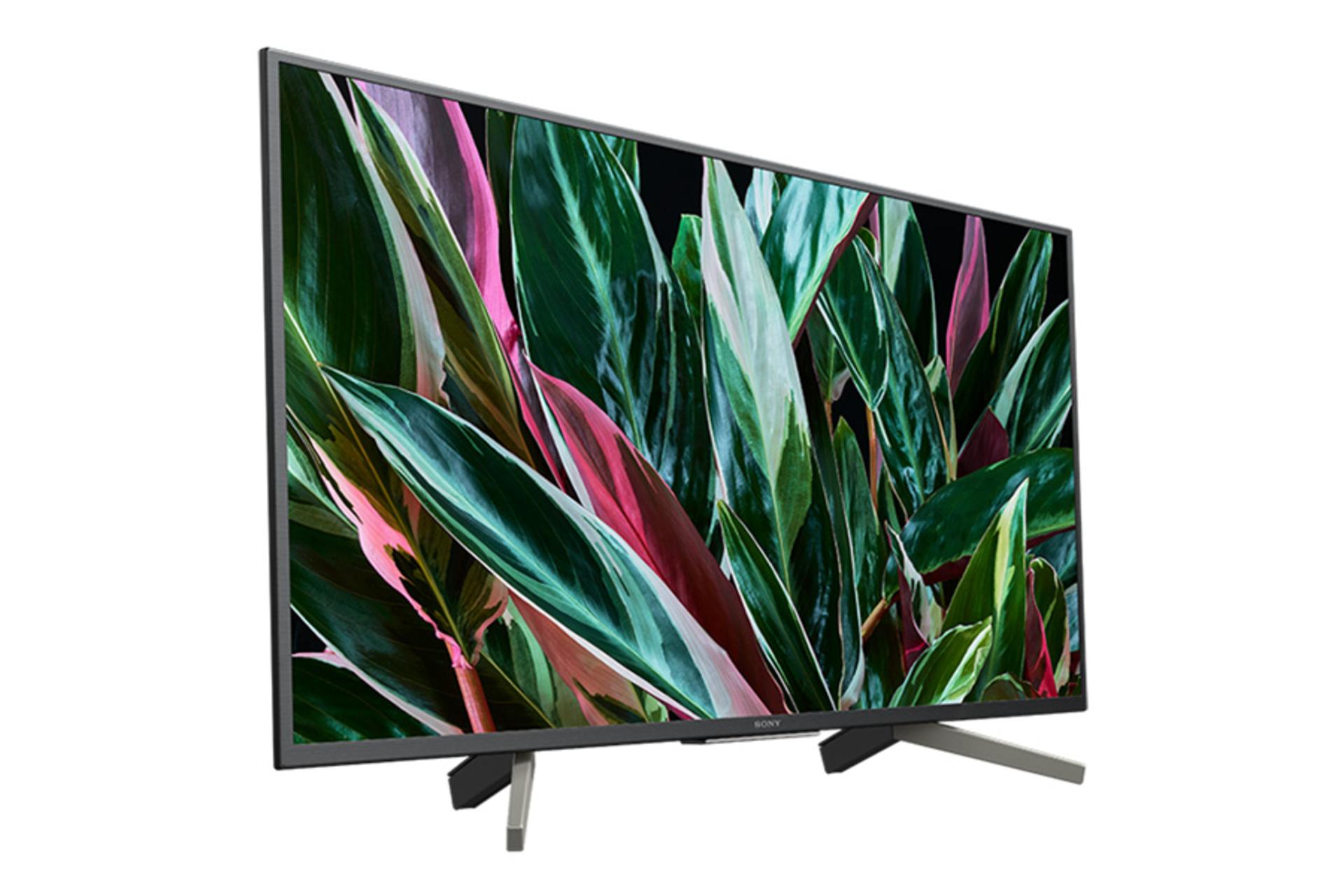 نمای نیم رخ راست تلویزیون سونی W800G مدل 49 اینچ با صفحه روشن