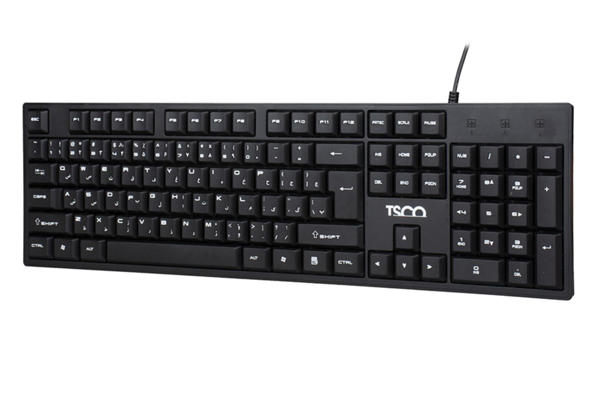 نمای بالا سمت راست کیبورد تسکو TK-8005 رنگ مشکی