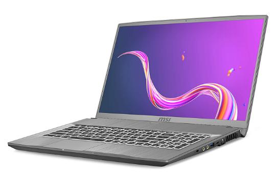 نمای نیمرخ لپ تاپ ام اس آی کریتور 17m a10sd