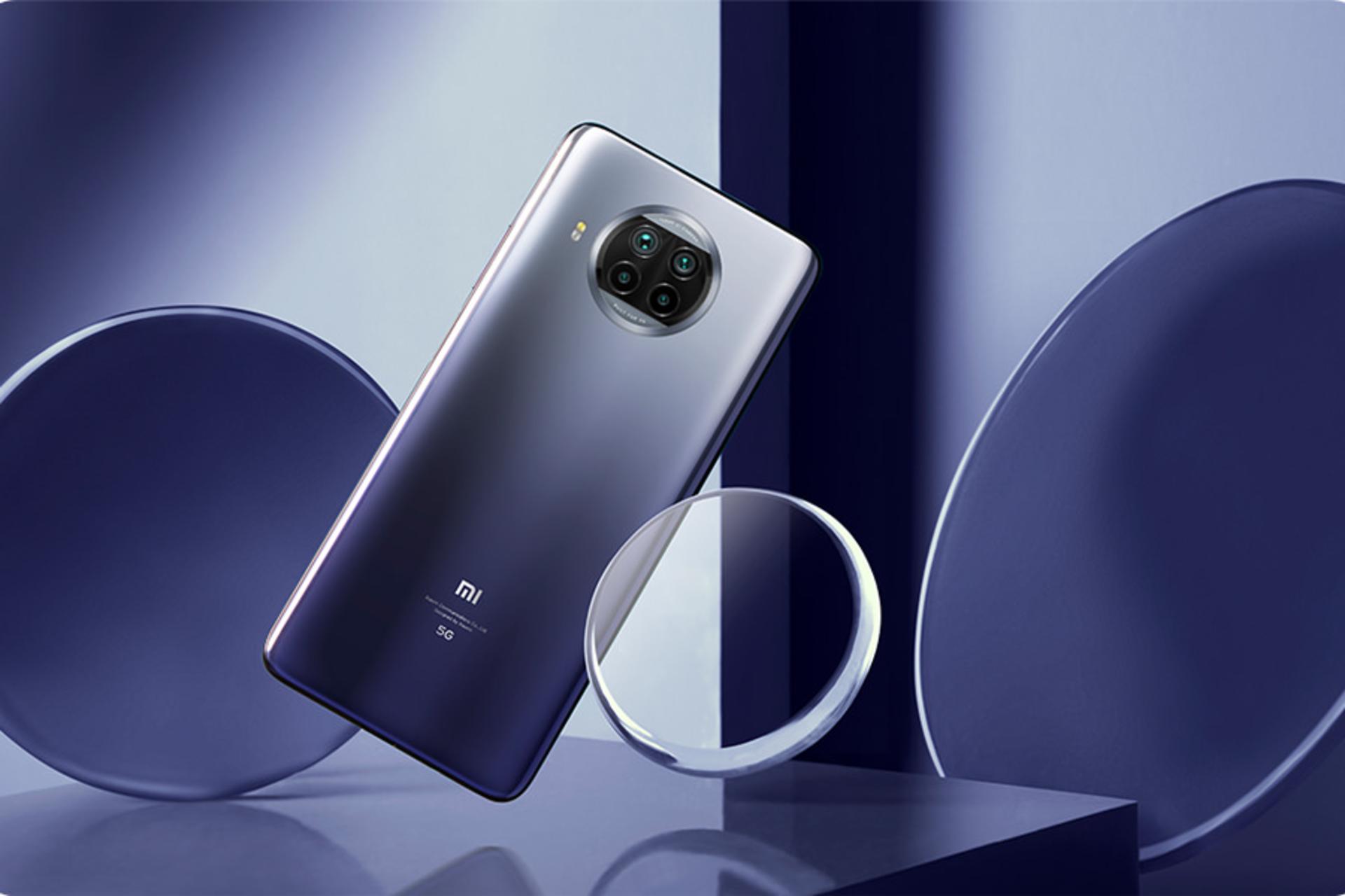 نمای پشت شیائومی می 10i رنگ آبی