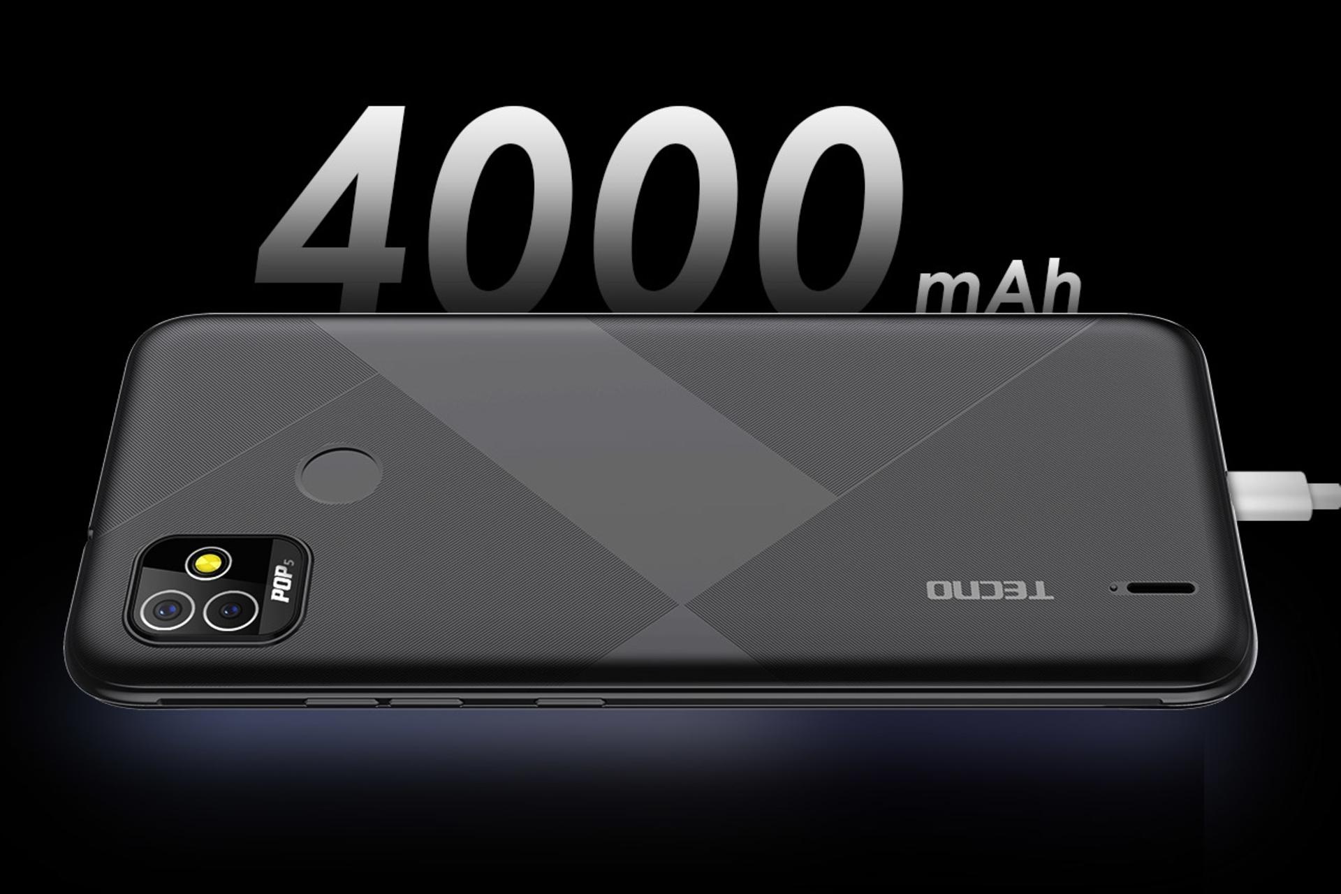 ظرفیت باتری گوشی موبایل پاپ 5 تکنو / Tecno Pop 5
