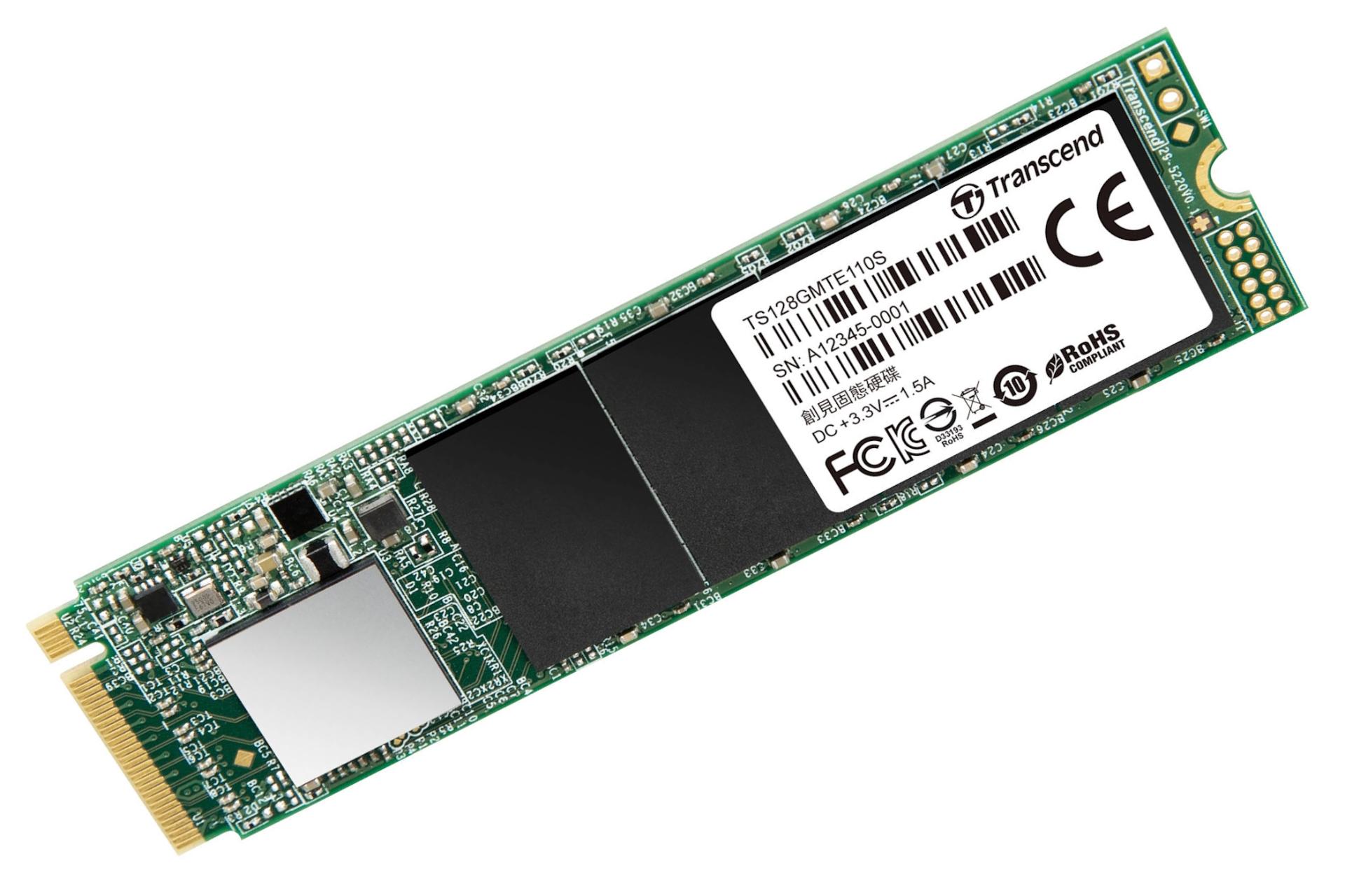 نمای چپ SSD ترنسند Transcend 110S NVMe M.2 128GB ظرفیت 128 گیگابایت