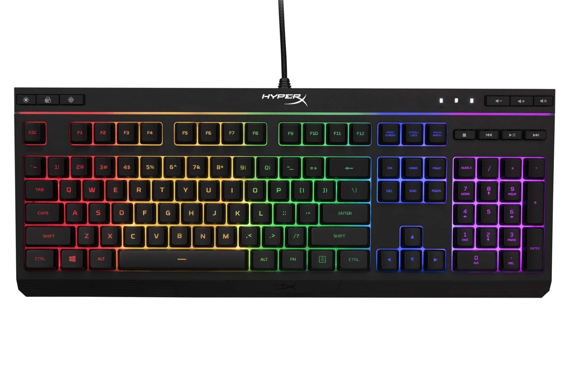 نور پس زمینه روشن کیبورد هایپرایکس HyperX Alloy Core RGB