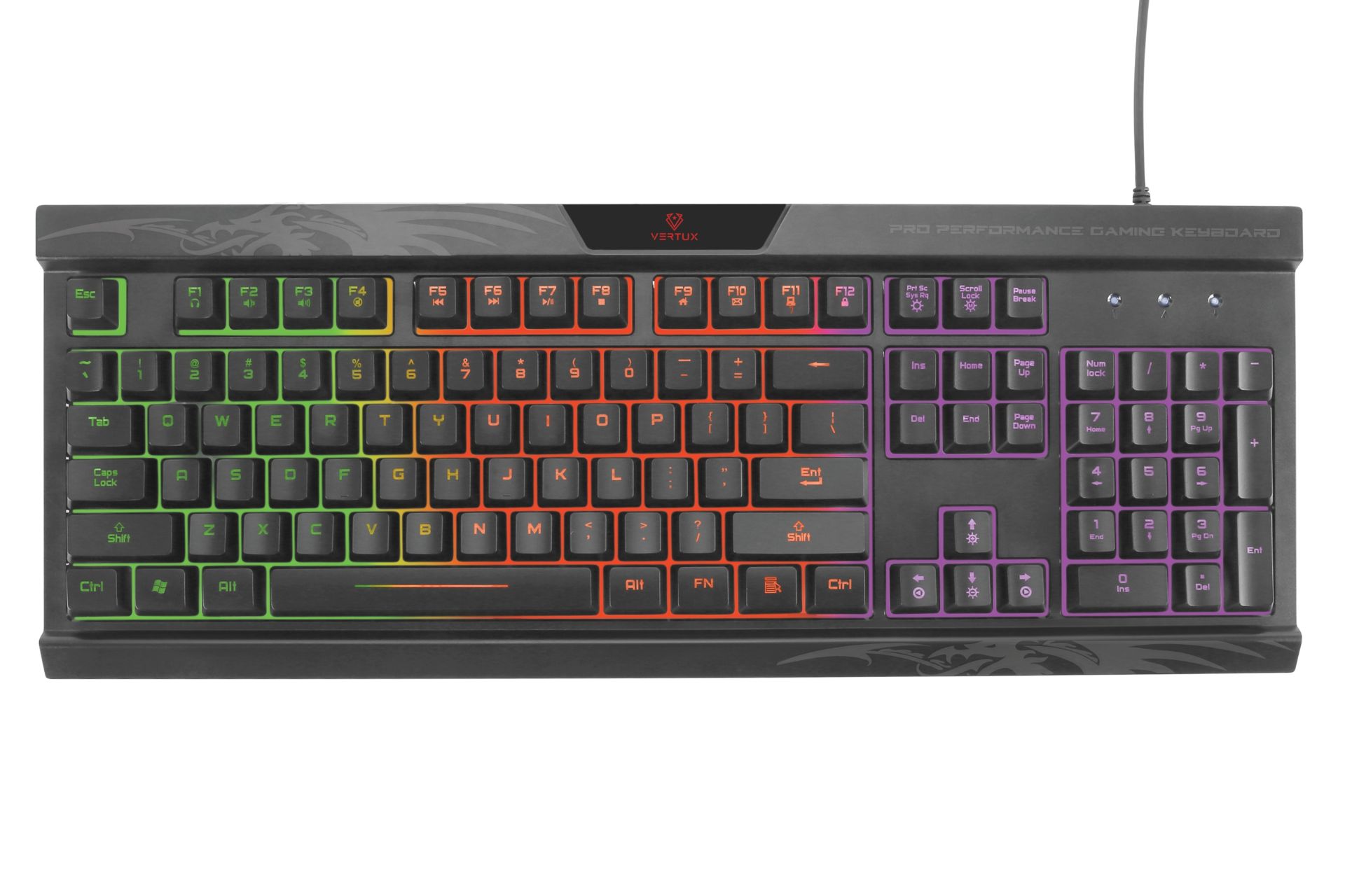نمای روبرو کیبورد ورتوکس Vertux Amber