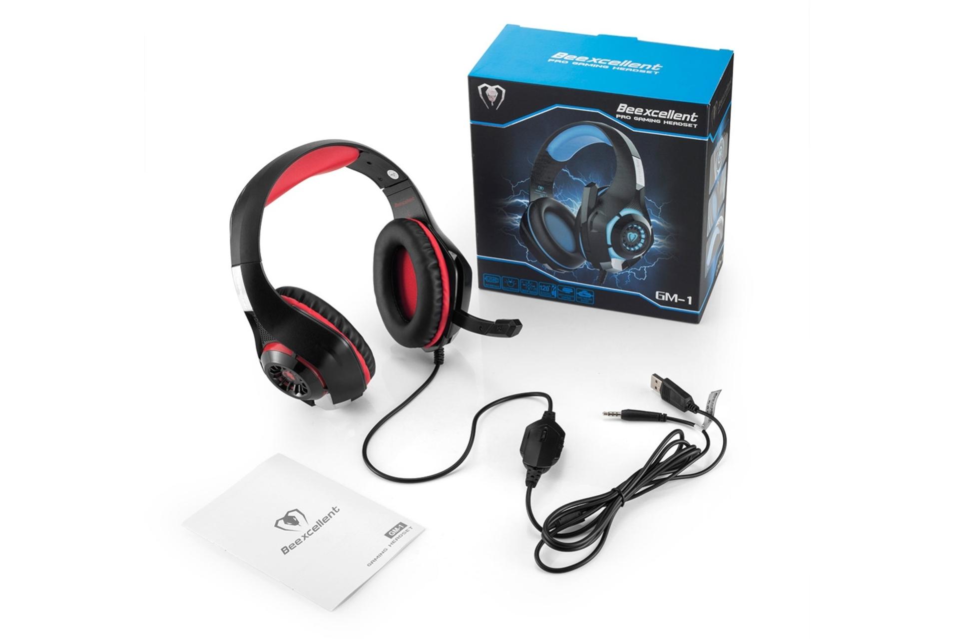 اقلام همراه هدفون بیکسلنت Beexcellent GM-1 قرمز