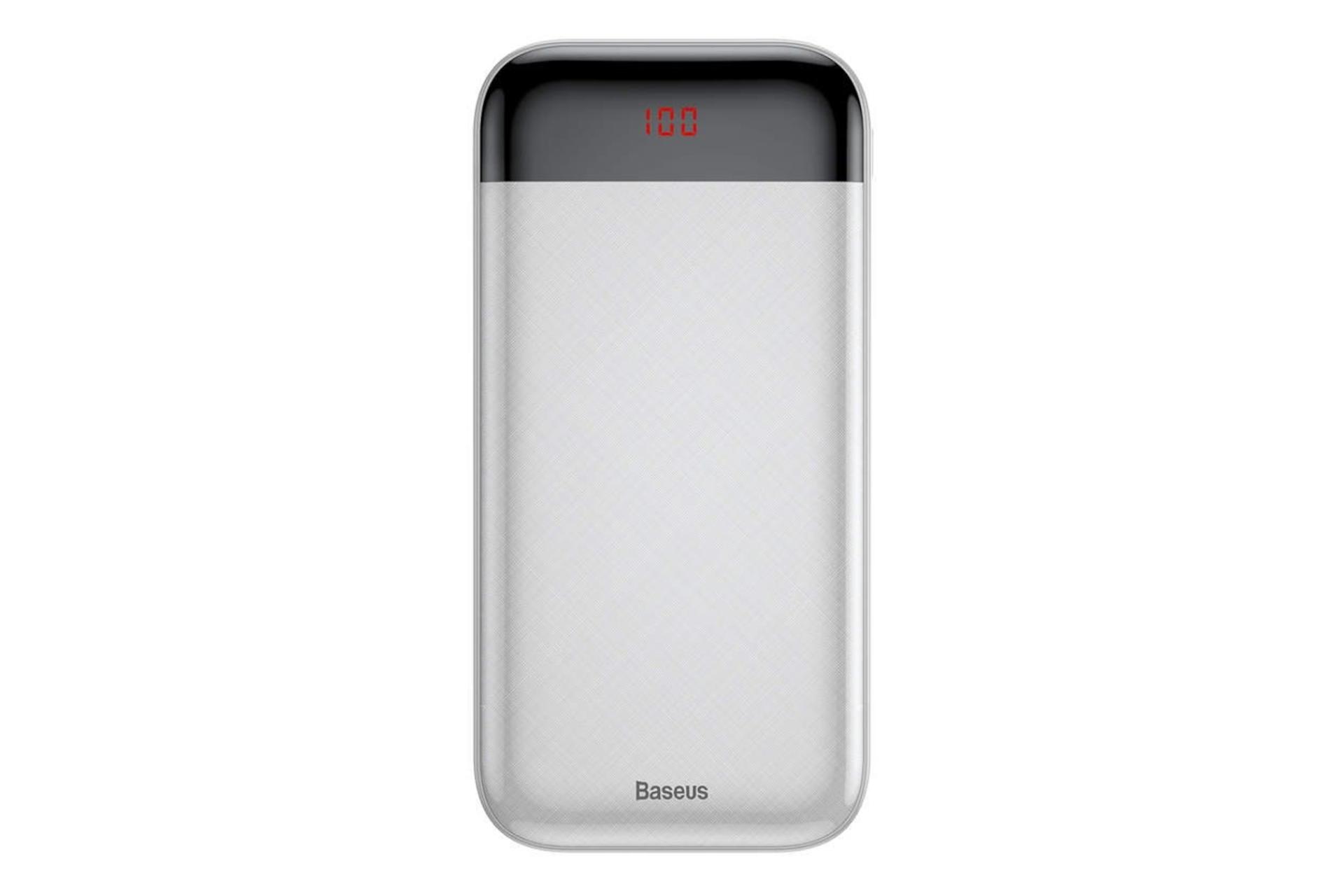 پاور بانک باسئوس Baseus Mini Cu Digital Display 20000mAh با ظرفیت 20000 میلی‌آمپر ساعت سفید