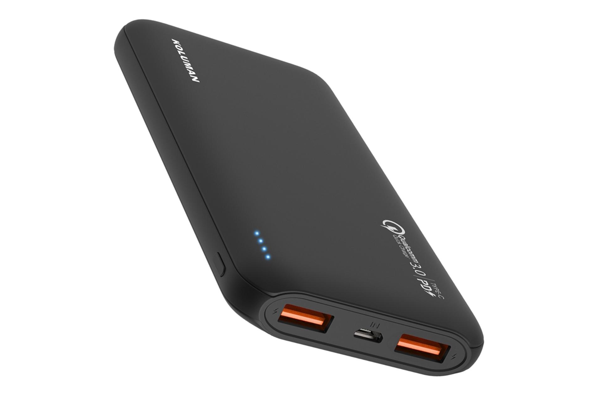 پاور بانک کلومن Koluman KP-315 10000mAh با ظرفیت 10000 میلی‌آمپر ساعت مشکی