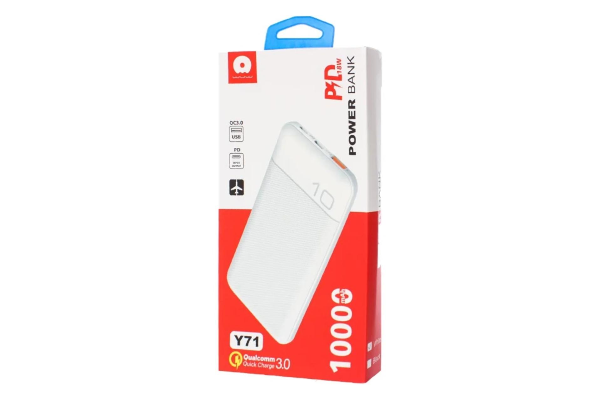 جعبه پاور بانک دبلیو یو دبلیو WUW Y71 10000mAh با ظرفیت 10000 میلی‌آمپر ساعت