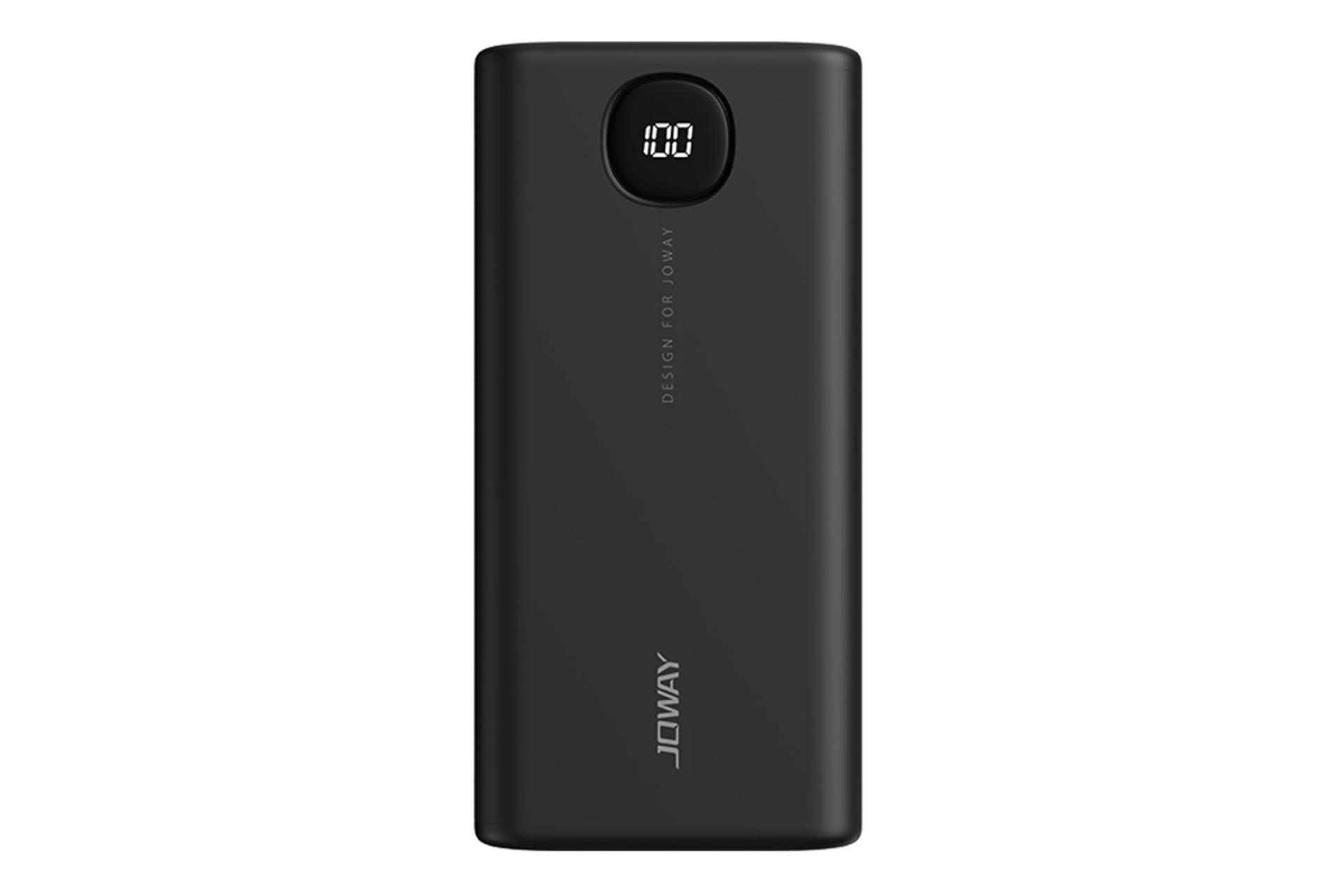 نمای روبرو پاور بانک جووی Joway JP253 40000mAh با ظرفیت 40000 میلی‌آمپر ساعت مشکی