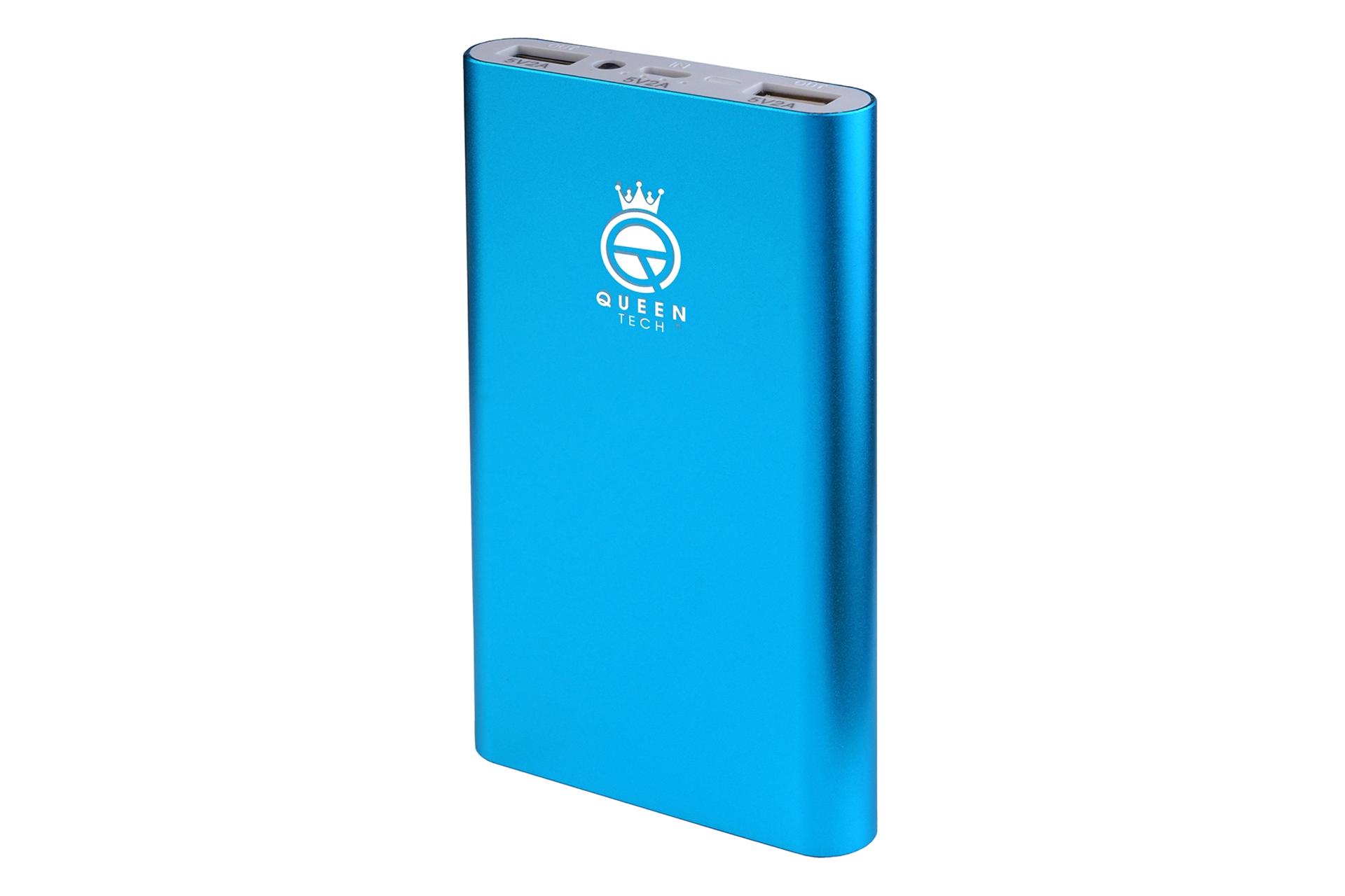 پاور بانک کوئین تک Queen Tech QT-11 10000mAh با ظرفیت 10000 میلی‌آمپر ساعت آبی