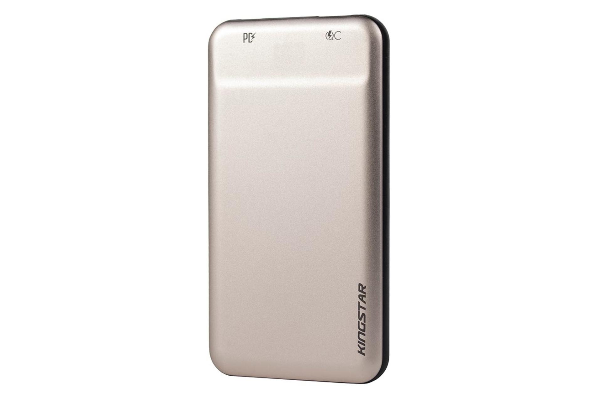 نمای راست پاور بانک کینگ استار KingStar KP10046PQ 10000mAh با ظرفیت 10000 میلی‌آمپر ساعت طلایی