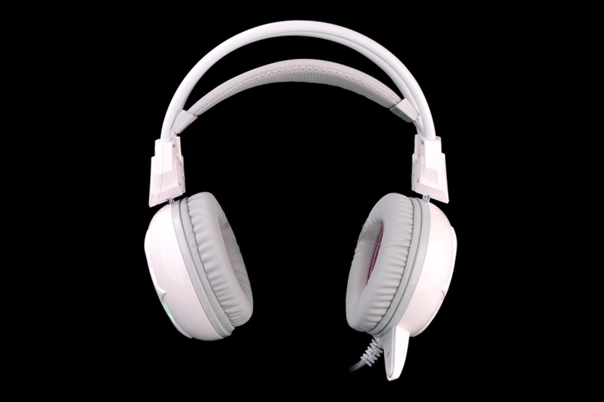 نمای روبرو هدفون گیمینگ بلادی Bloody G300 سفید