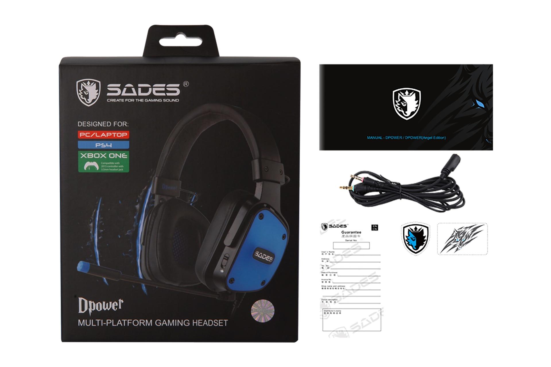 اقلام همراه هدست گیمینگ سادس SADES Dpower آبی