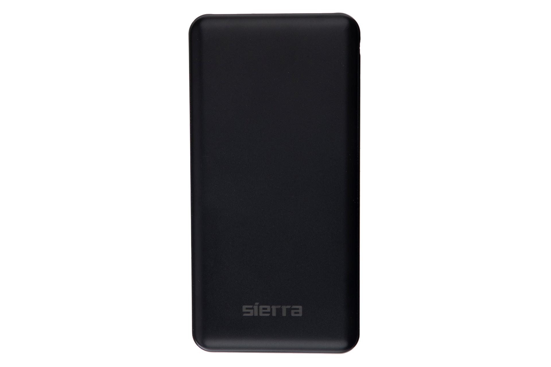نمای روبرو پاور بانک سی یرا Sierra G56 10000mAh با ظرفیت 10000 میلی‌آمپر ساعت مشکی