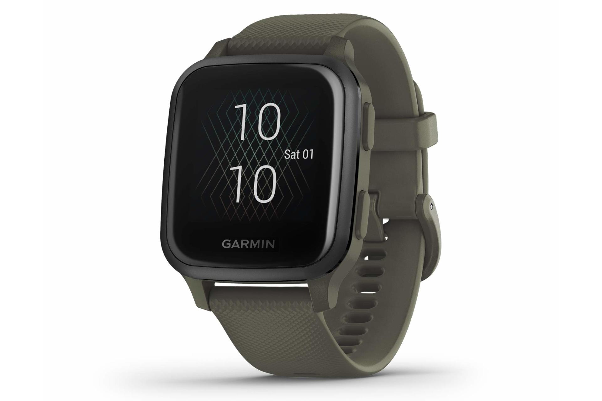 اسمارت واچ ونو اس کیو گارمین نسخه موزیک Garmin Venu Sq Music Edition مشکی بند سبز