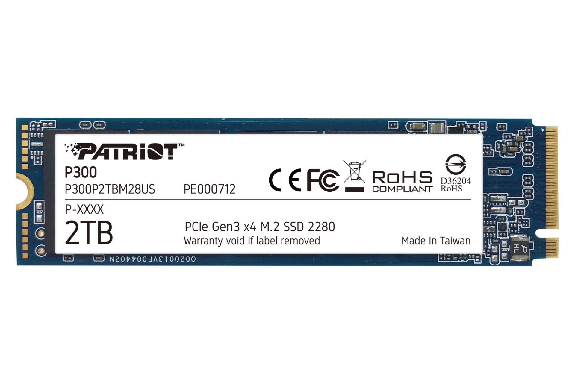 SSD پتریوت Patriot P300 NVMe M.2 2TB ظرفیت 2 ترابایت