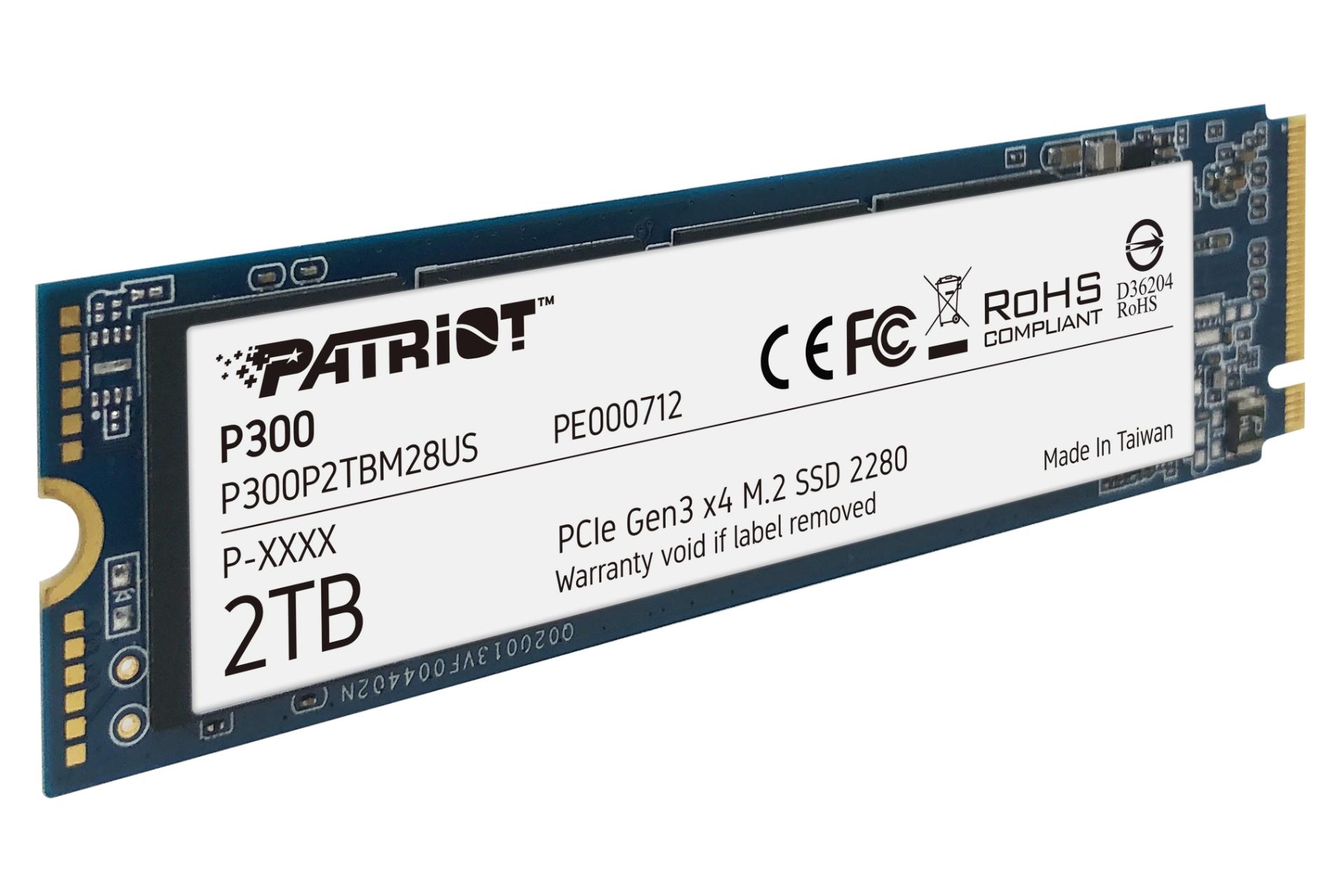 نمای چپ SSD پتریوت Patriot P300 NVMe M.2 2TB ظرفیت 2 ترابایت