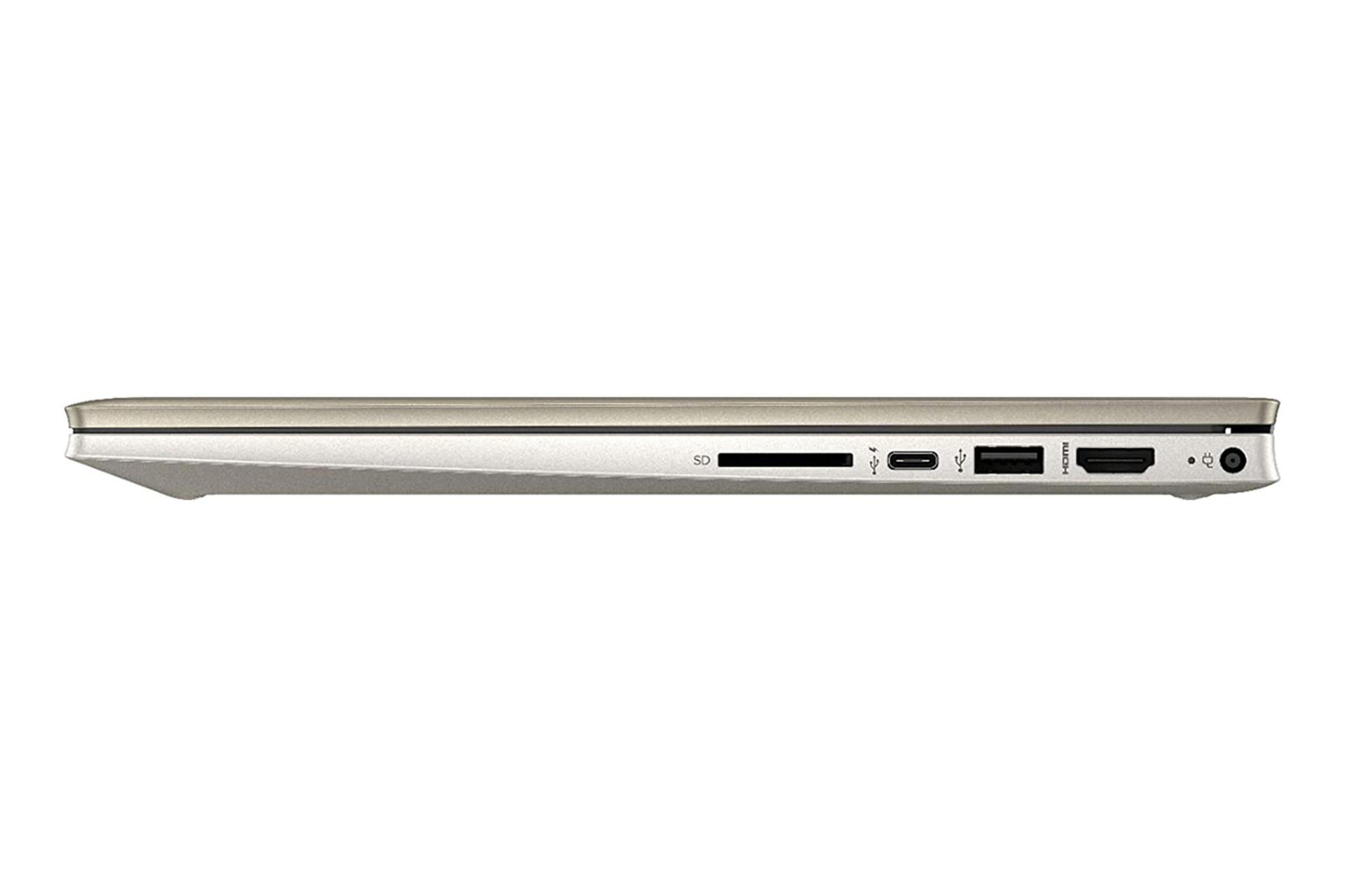 لپ تاپ اچ پی پاویلیون 14 X360 DW100 از نمای کنار و نمایش پورت ها