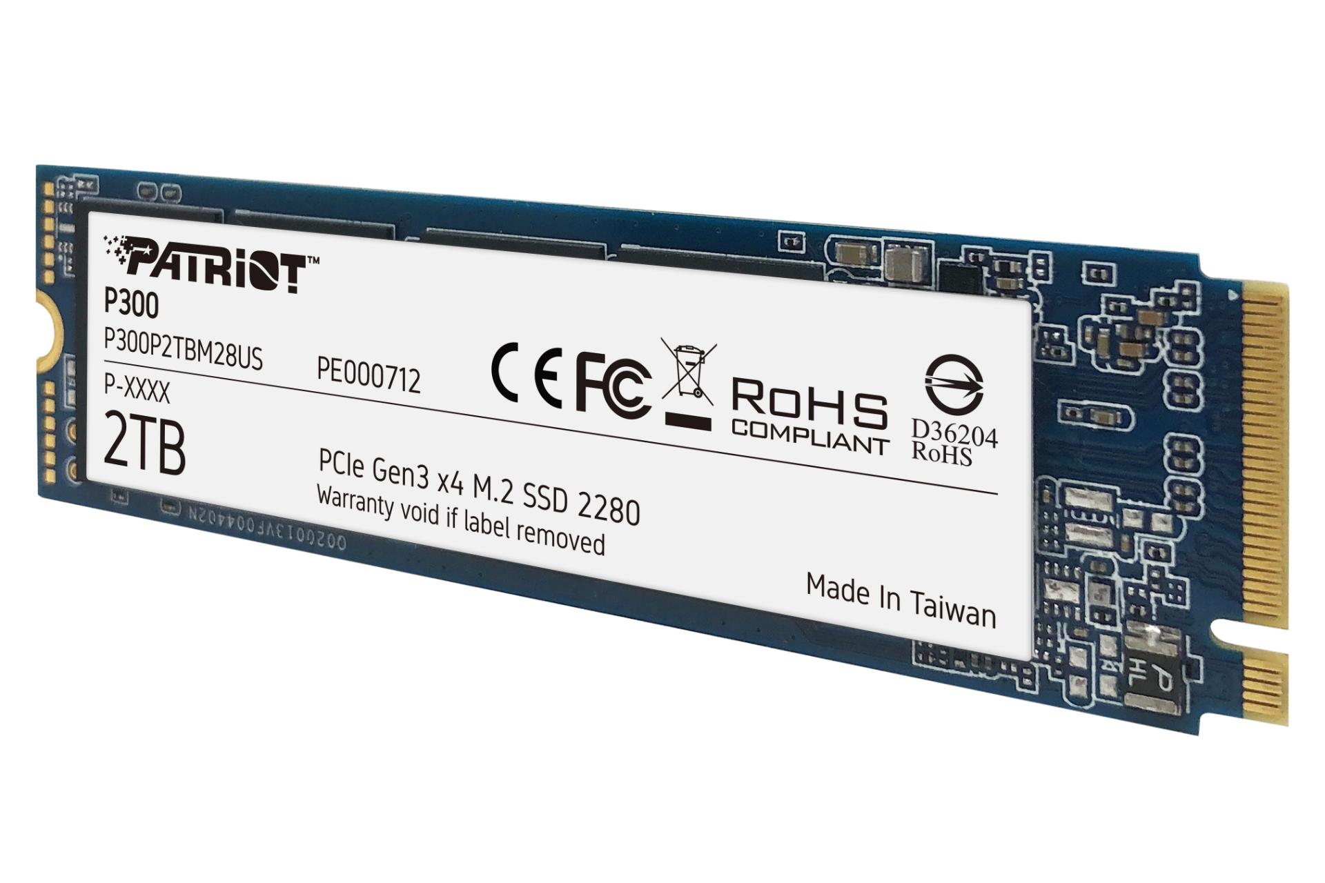 نمای راست SSD پتریوت Patriot P300 NVMe M.2 2TB ظرفیت 2 ترابایت