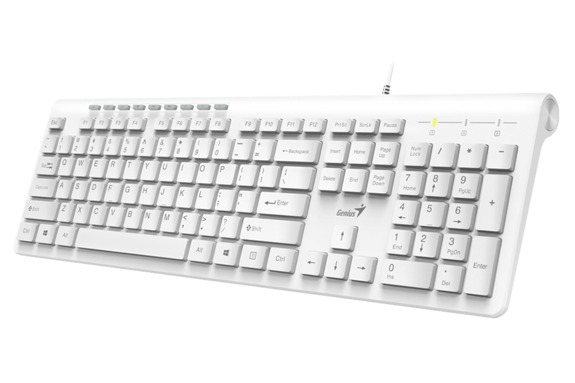 نمای راست کیبورد جنیوس Genius SlimStar 230 سفید