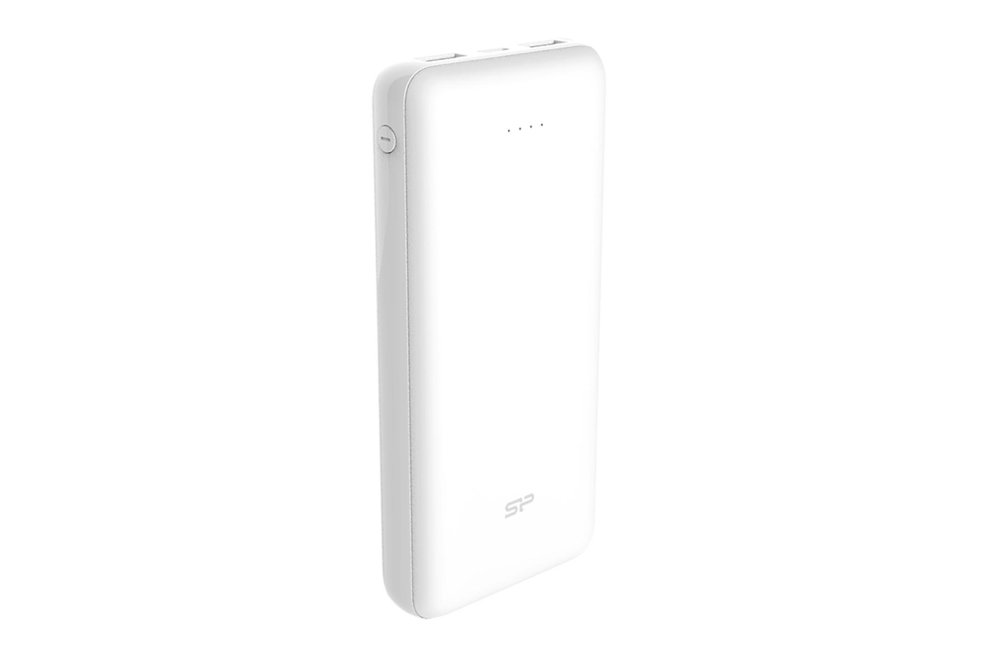 نمای چپ پاور بانک سیلیکون پاور Silicon Power GS20 20000mAh با ظرفیت 20000 میلی‌آمپر ساعت سفید
