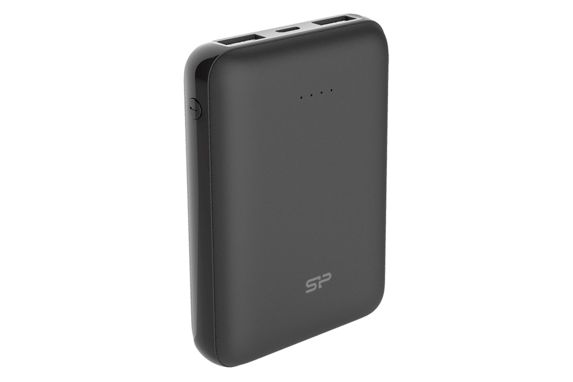درگاه پاور بانک سیلیکون پاور Silicon Power GP10 10000mAh با ظرفیت 10000 میلی‌آمپر ساعت مشکی