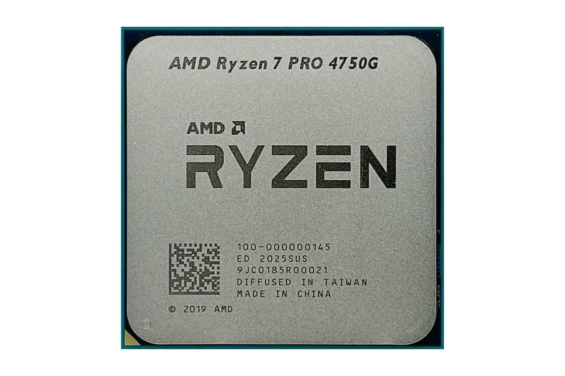 نمای روبرو پردازنده AMD رایزن 7 پرو AMD Ryzen 7 PRO 4750G