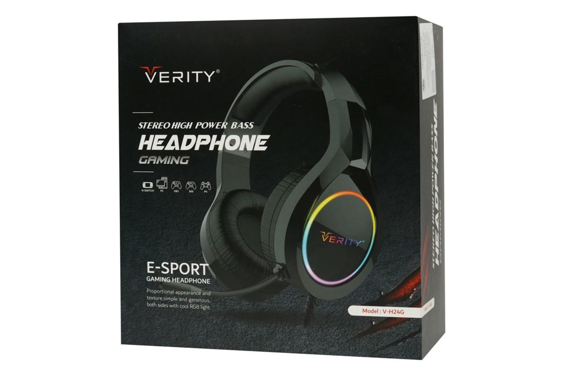 جعبه هدست گیمینگ وریتی Verity V-H24G