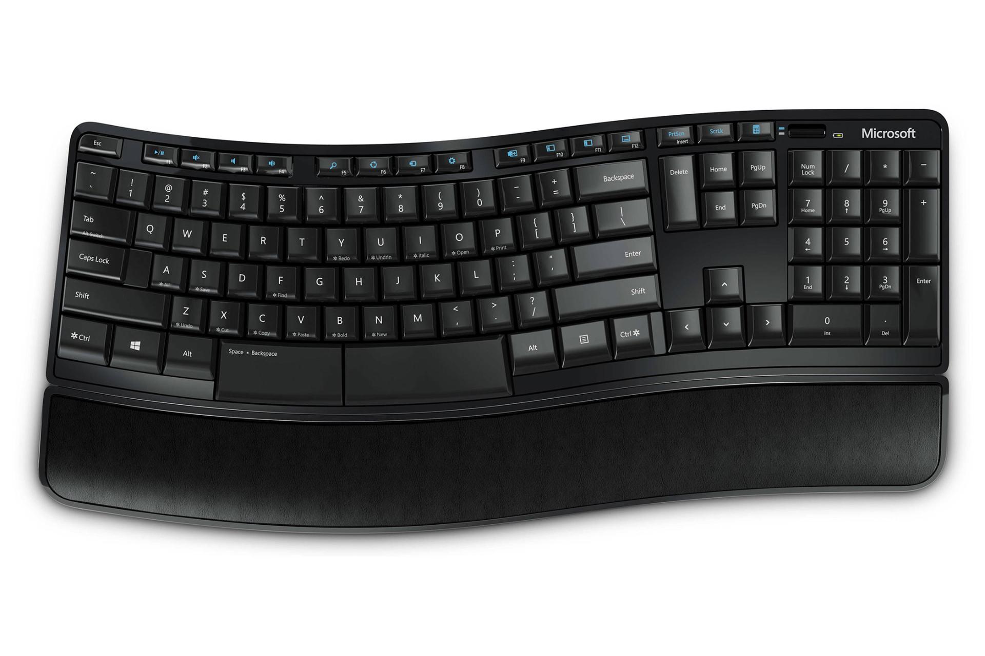 کیبورد مایکروسافت sculpt comfort desktop  از نمای بالا